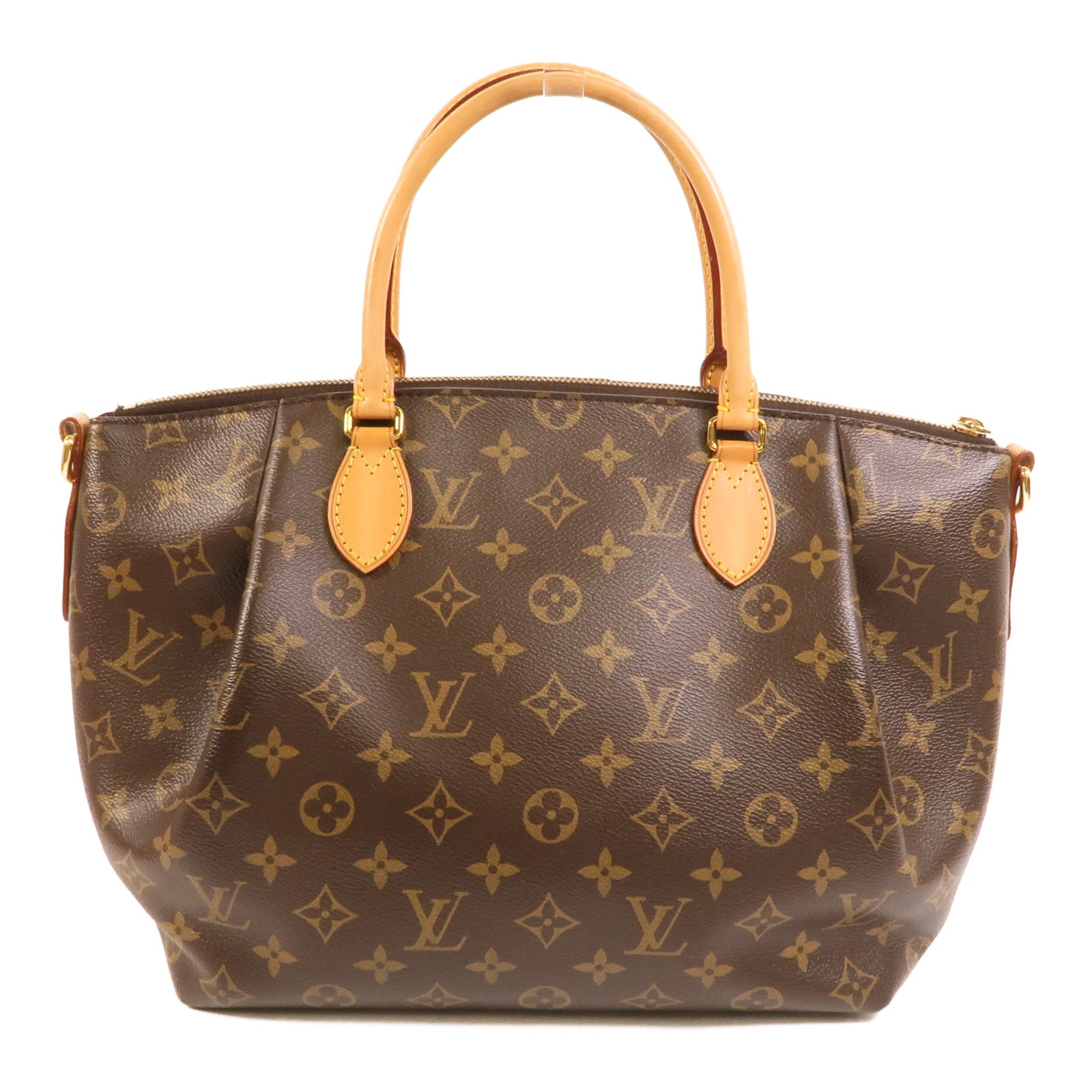 LOUIS VUITTON Monogram Turenne MM金扣手挽肩背兩用袋棕色
