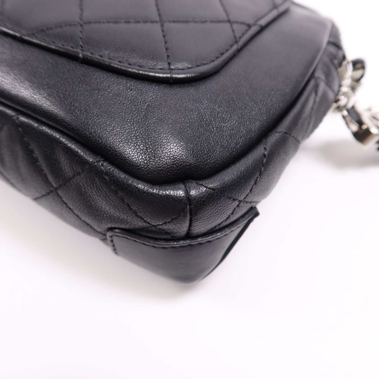 CHANEL 羊皮皮革Chain Shoulder Bag銀扣鏈帶肩背袋