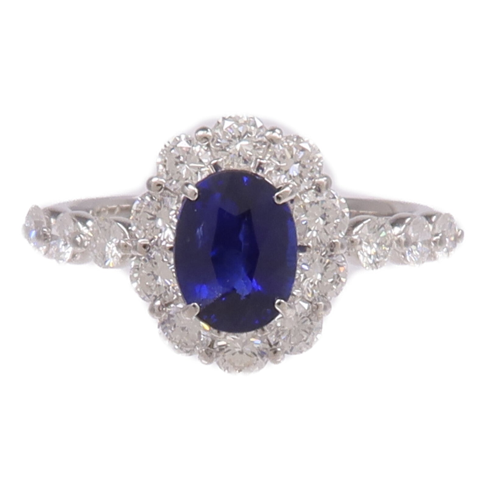 JEWELRY PT900鉑金Sapphire Diamond Ring藍寶石/鑽石戒指