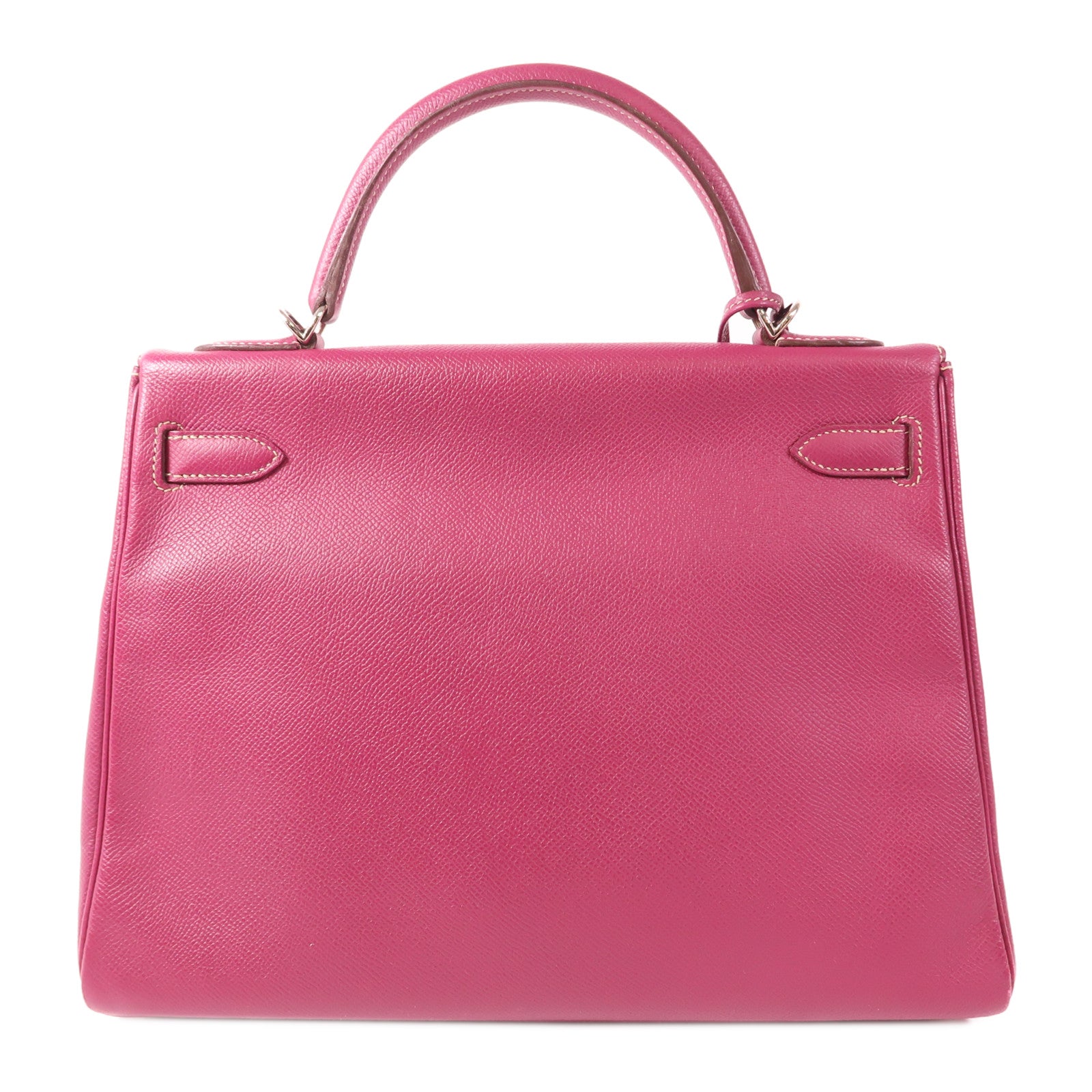 HERMES Epsom皮革Kelly 32銀扣手挽肩背兩用袋Tosca