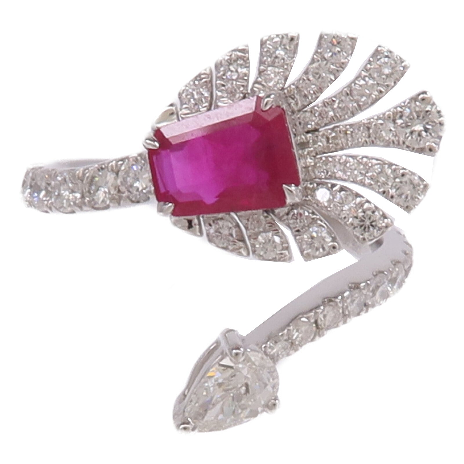 JEWELRY PT950鉑金Ring紅寶石/鑽石戒指