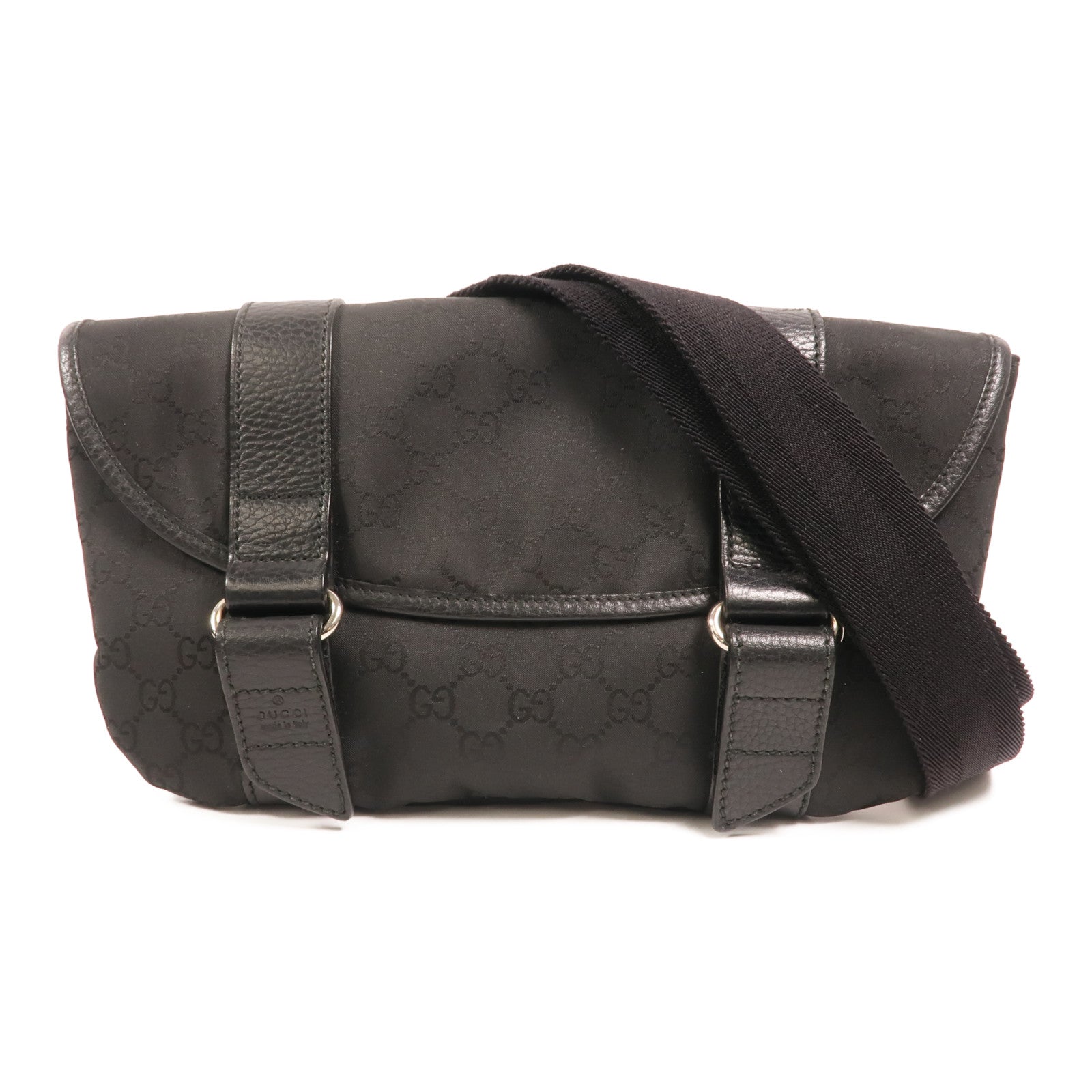 GUCCI 尼龍Waist Bag銀扣腰包