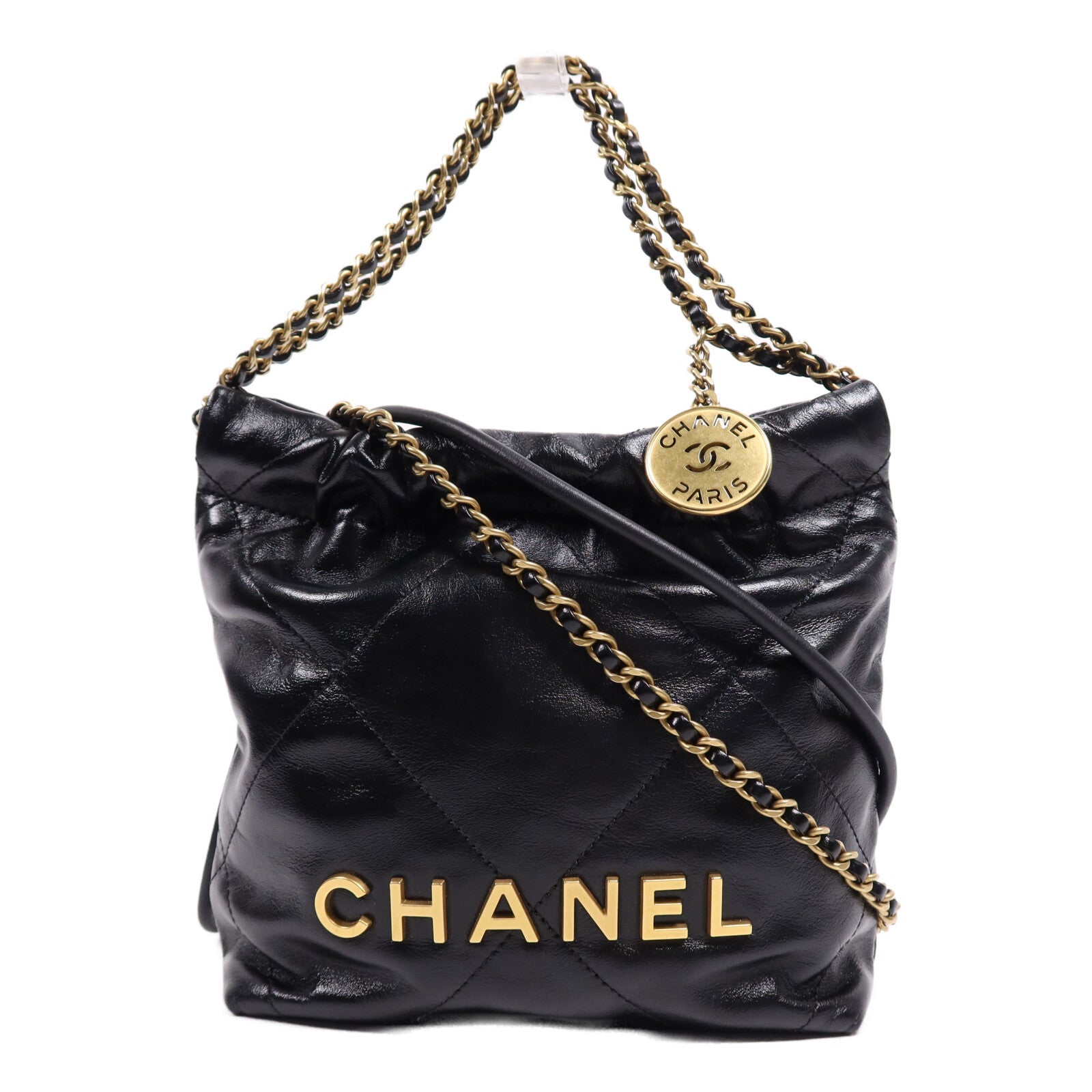 CHANEL 牛皮皮革Chanel 22 Mini金扣鏈帶肩背袋