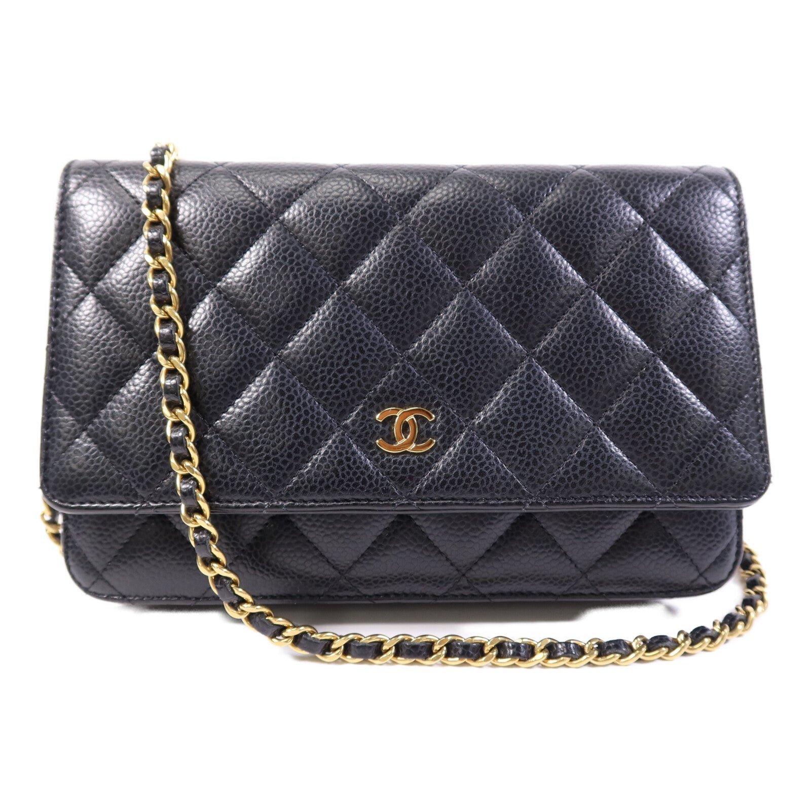 CHANEL 牛皮皮革Wallet On Chain金扣肩背袋