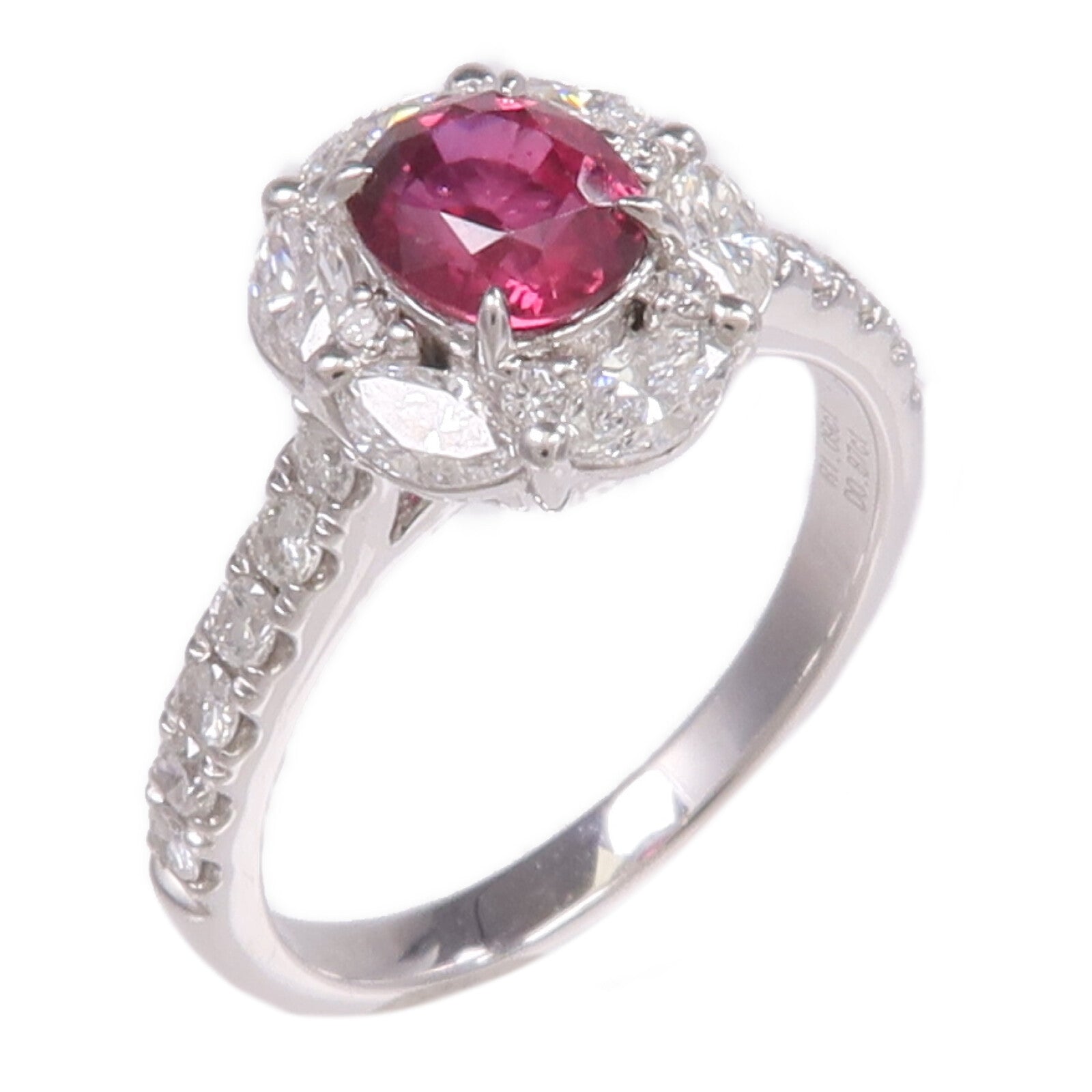 JEWELRY PT950鉑金Ruby Diamond Ring紅寶石/鑽石戒指