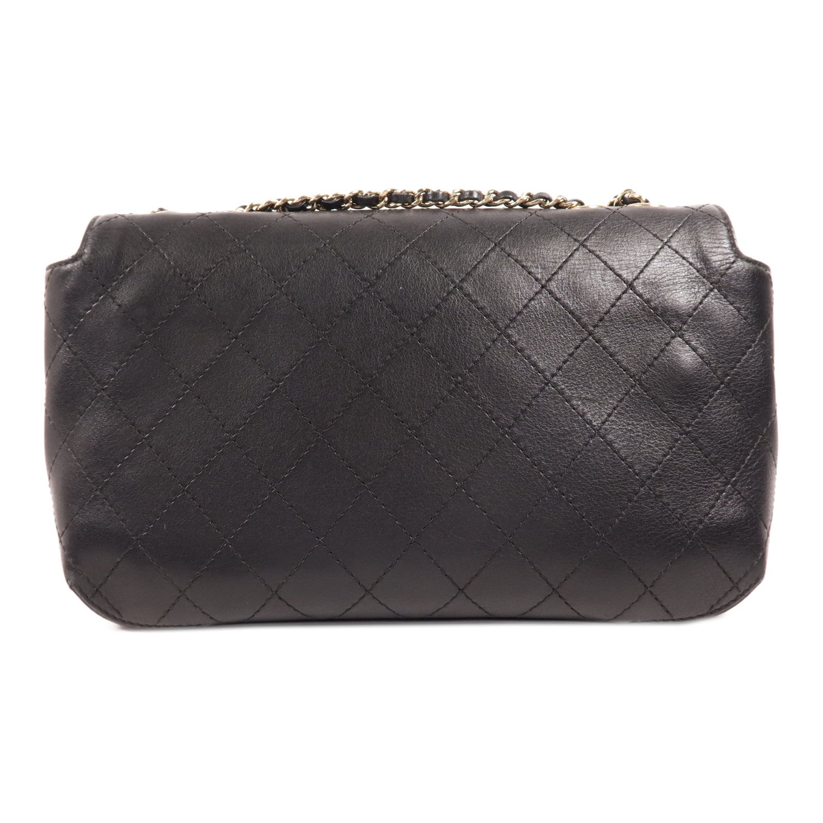 CHANEL 牛皮皮革Chain Shoulder金扣鏈帶肩背袋