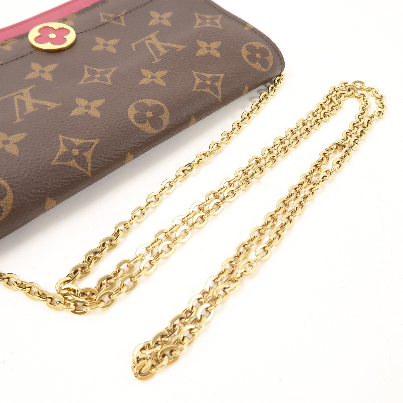 LOUIS VUITTON LV GHW Portefeuille Flore Chain Shoulder Bag M69578 Monogram Brown