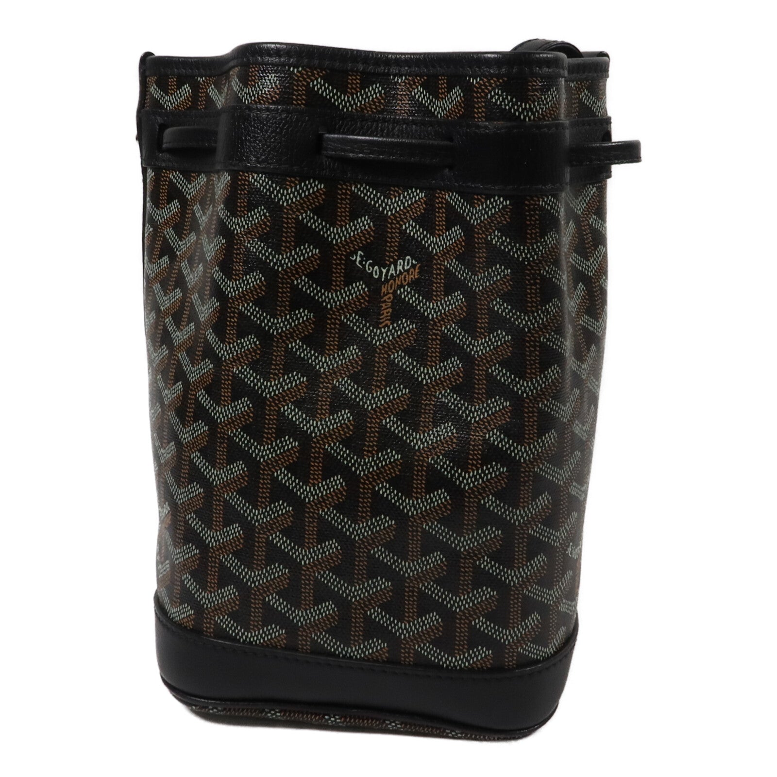 GOYARD 塗層帆布Petit Flot PM Bucket Bag銀扣肩背袋