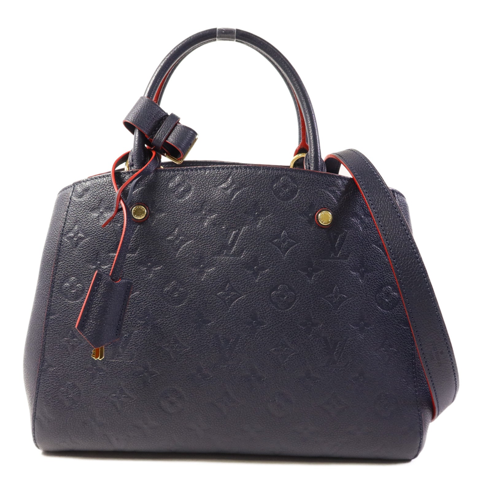 LOUIS VUITTON Monogram Empreinte Montaigne MM金扣手挽肩背兩用袋