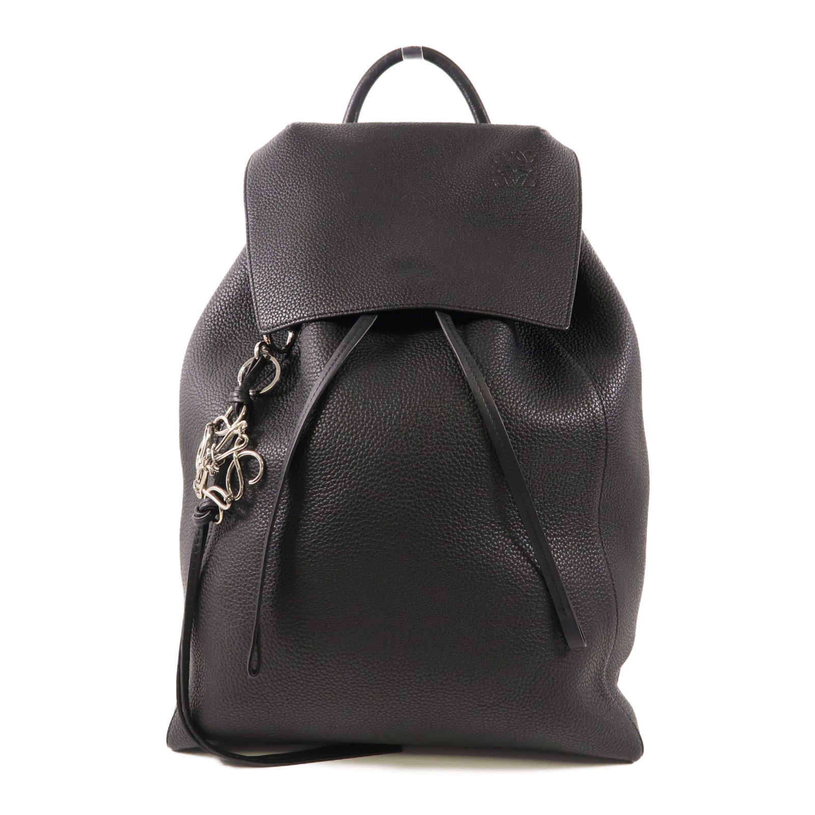 LOEWE 牛皮皮革Backpack銀扣背包