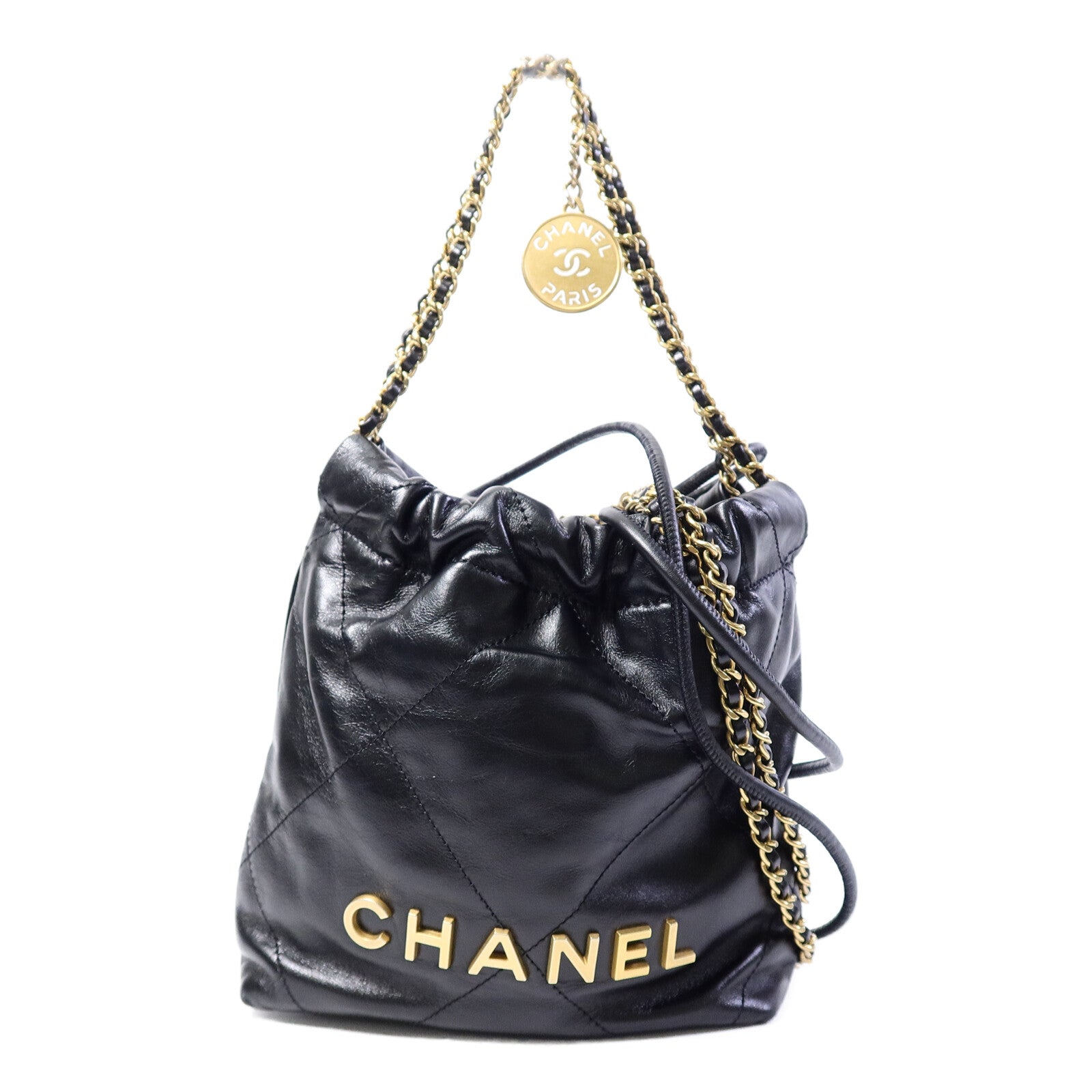 CHANEL 牛皮皮革Mini 22手挽肩背兩用袋
