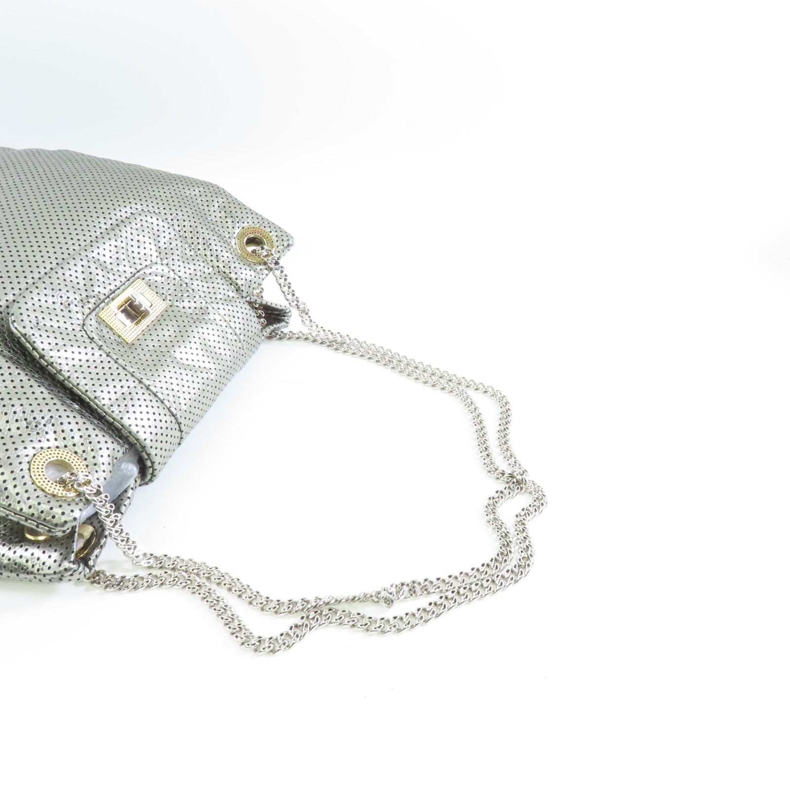 CHANEL 【激減優惠】牛皮皮革Chain Shoulder Bag金扣/銀扣鏈帶肩背袋綠色