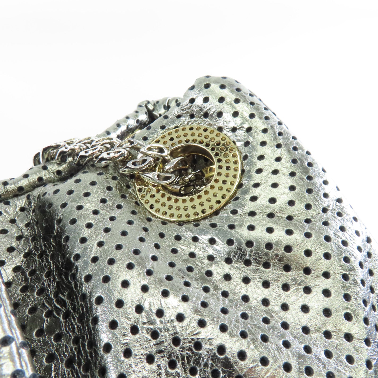 CHANEL 【激減優惠】牛皮皮革Chain Shoulder Bag金扣/銀扣鏈帶肩背袋綠色