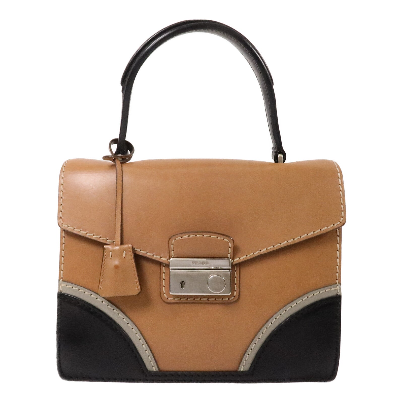 PRADA 牛皮皮革Vitello Sound Lock手挽袋