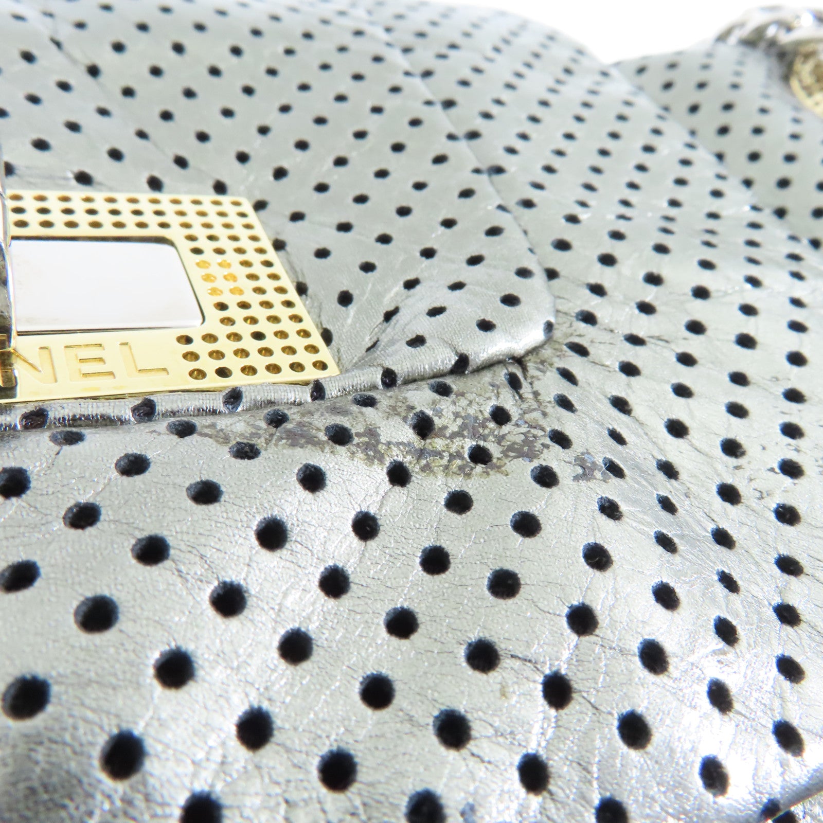 CHANEL 【激減優惠】牛皮皮革Chain Shoulder Bag金扣/銀扣鏈帶肩背袋綠色