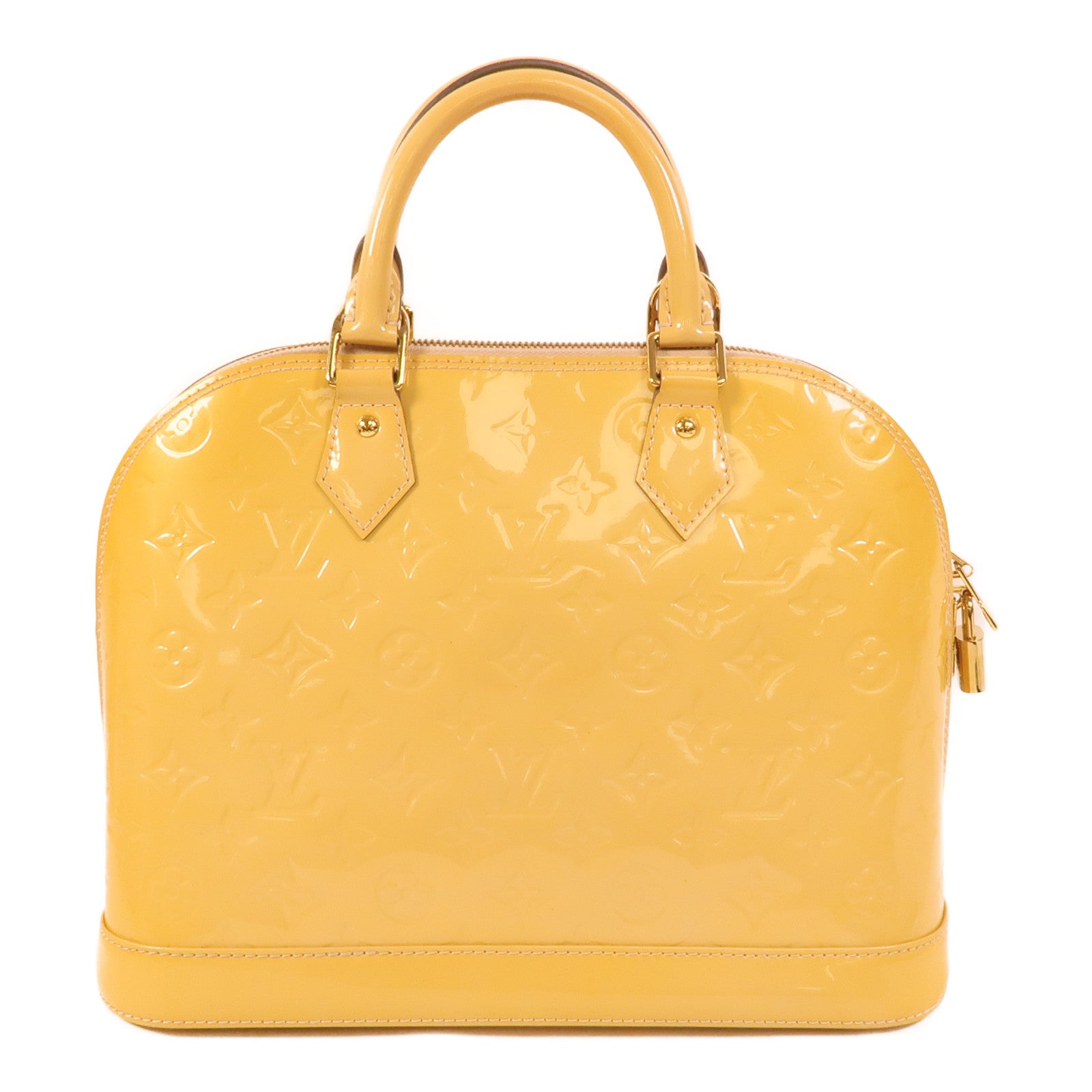 LOUIS VUITTON Monogram Vernis Alma PM金扣手挽袋