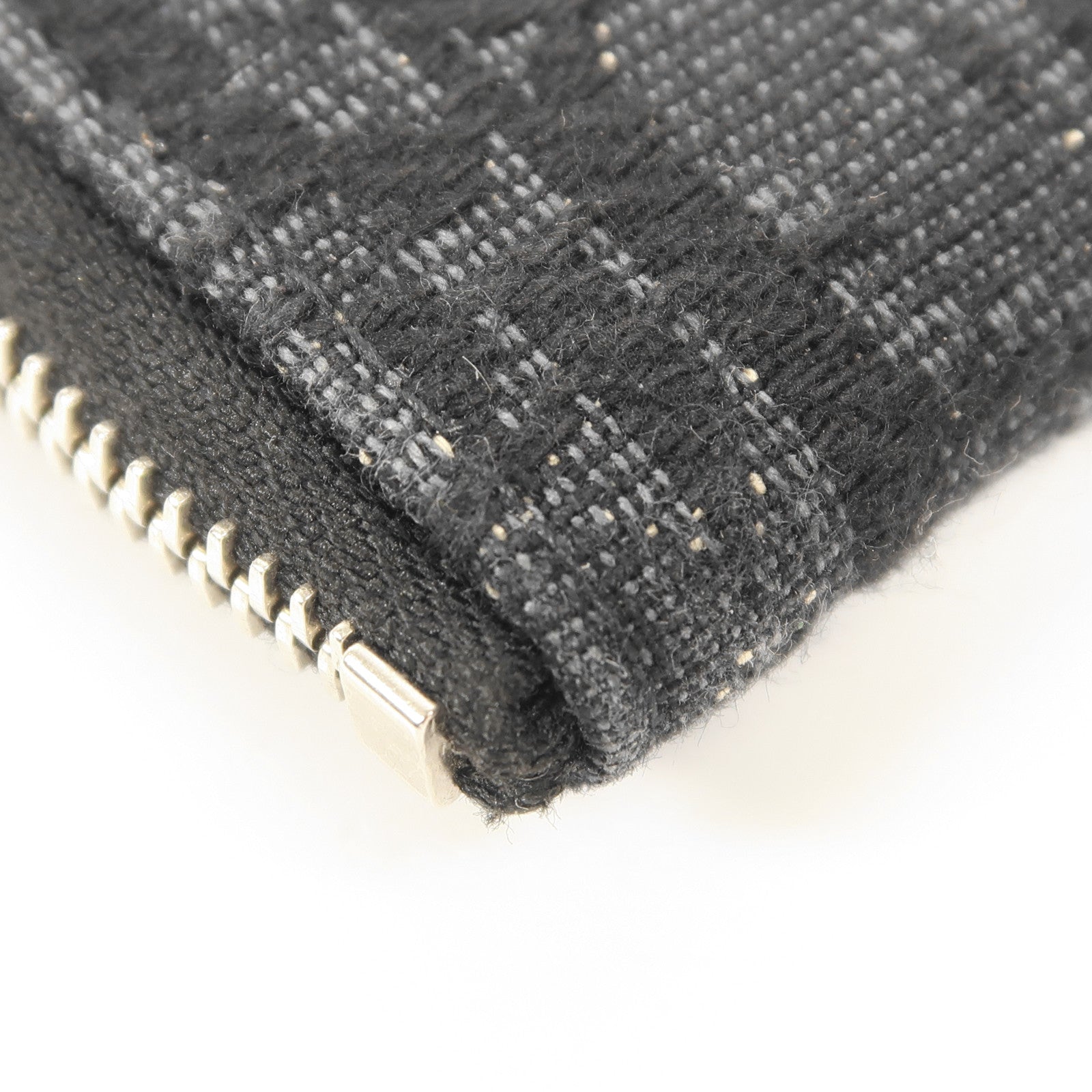 Dior 帆布/牛皮皮革Oblique Card Case銀扣卡片套