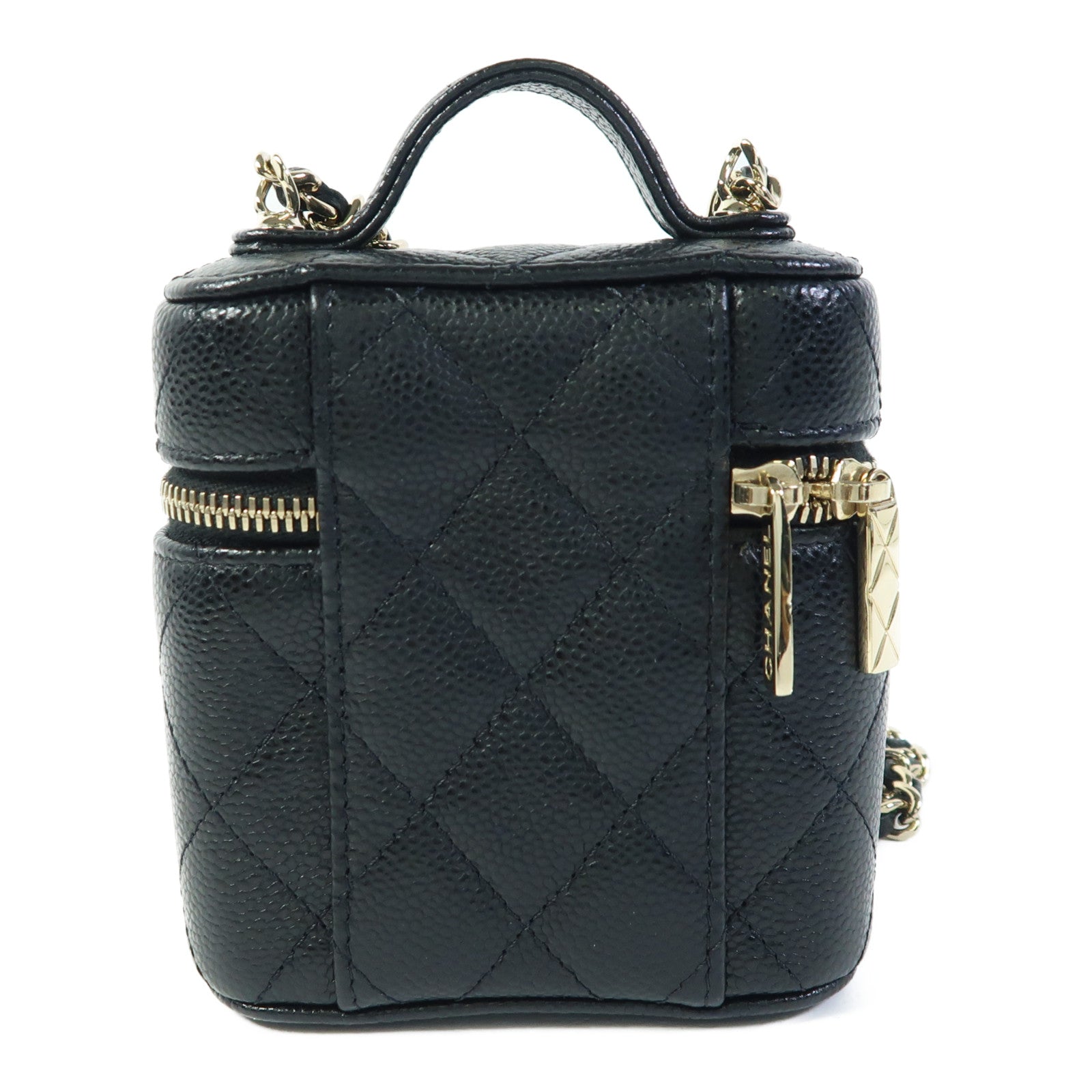 CHANEL 牛皮皮革Vanity Case金扣鏈帶肩背袋