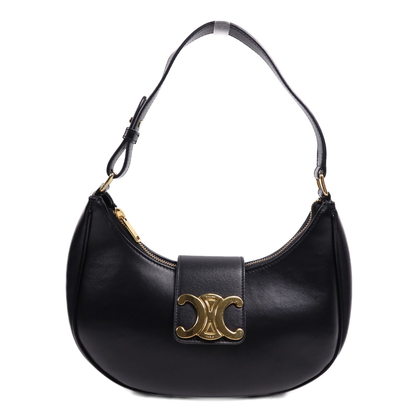 CELINE 牛皮皮革Ava金扣肩背袋