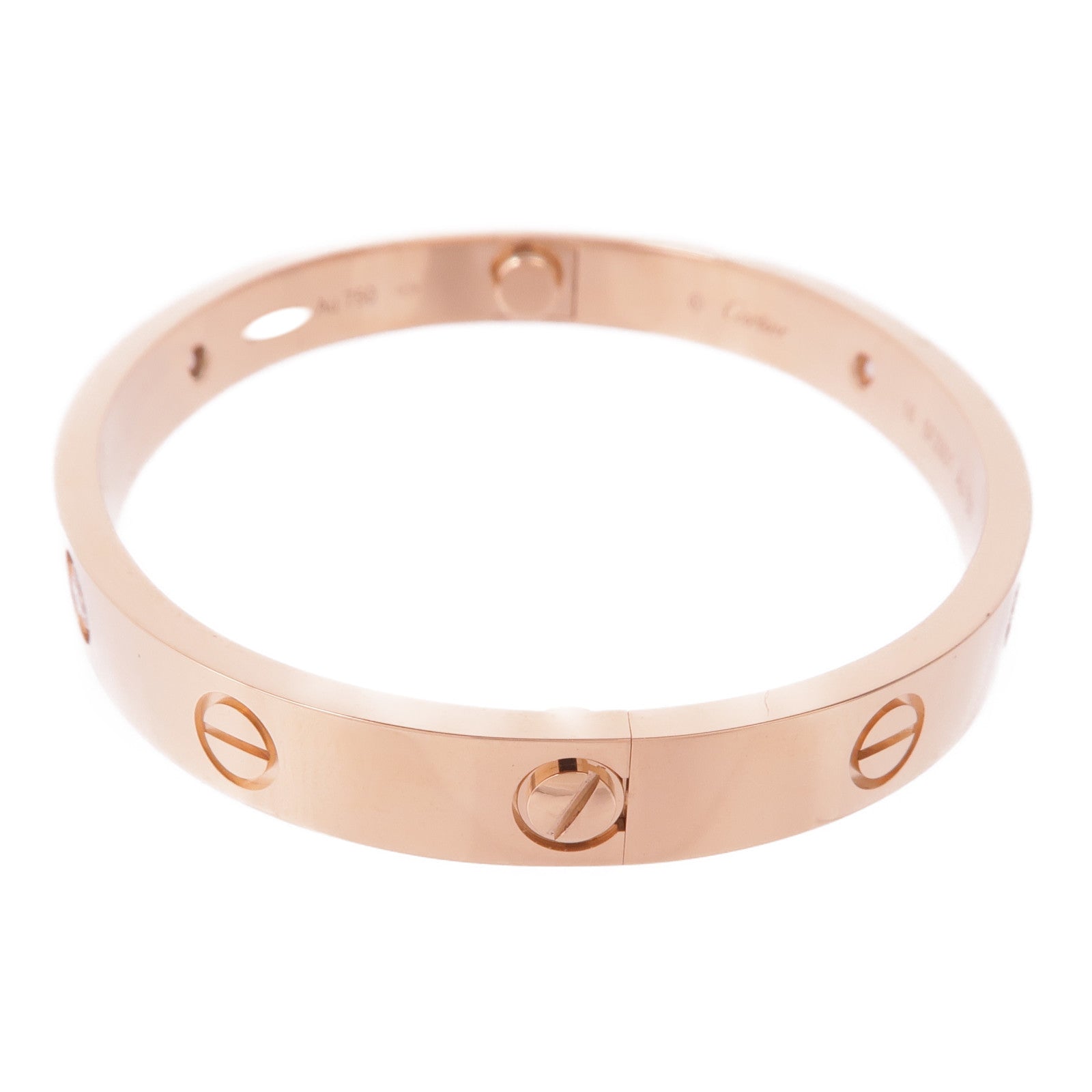 CARTIER 18K玫瑰金Love Bracelet 4 Diamonds鑽石手鐲Cartier#16