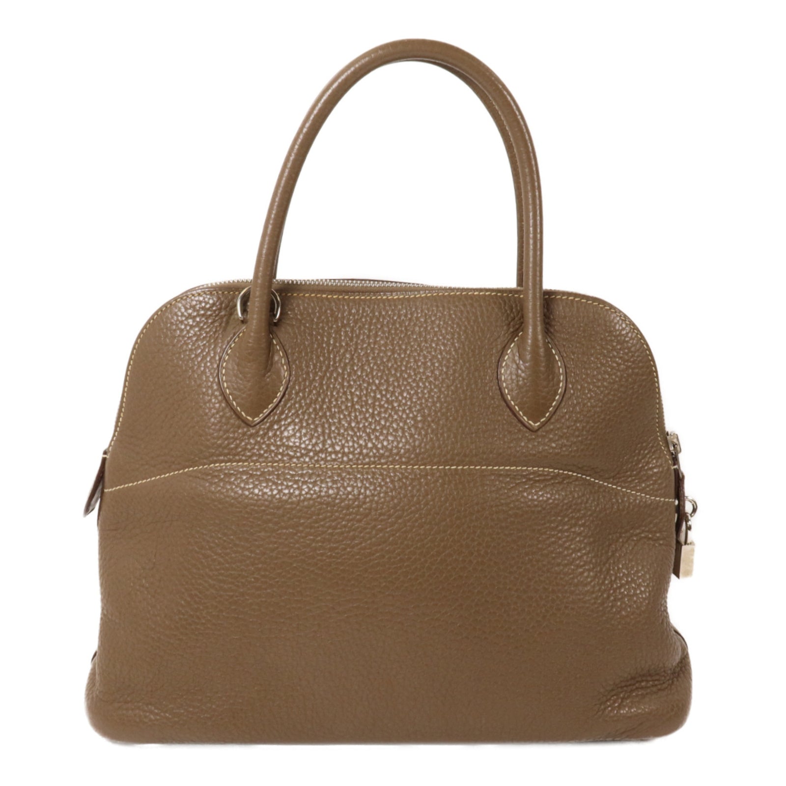 HERMES Clemence皮革Bolide 31手挽袋Etoupe