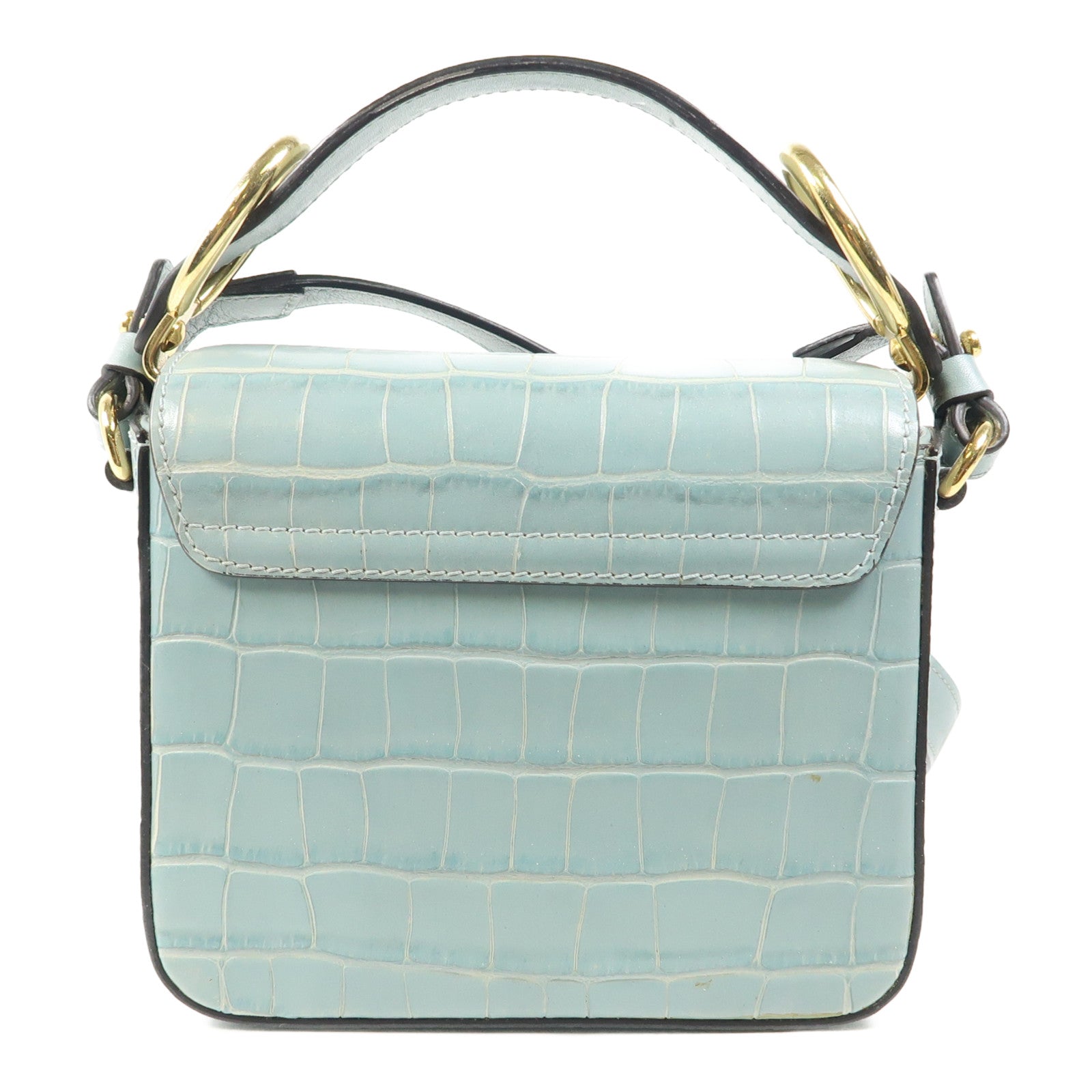 Chloe 牛皮皮革Mini C Bag金扣手挽肩背兩用袋