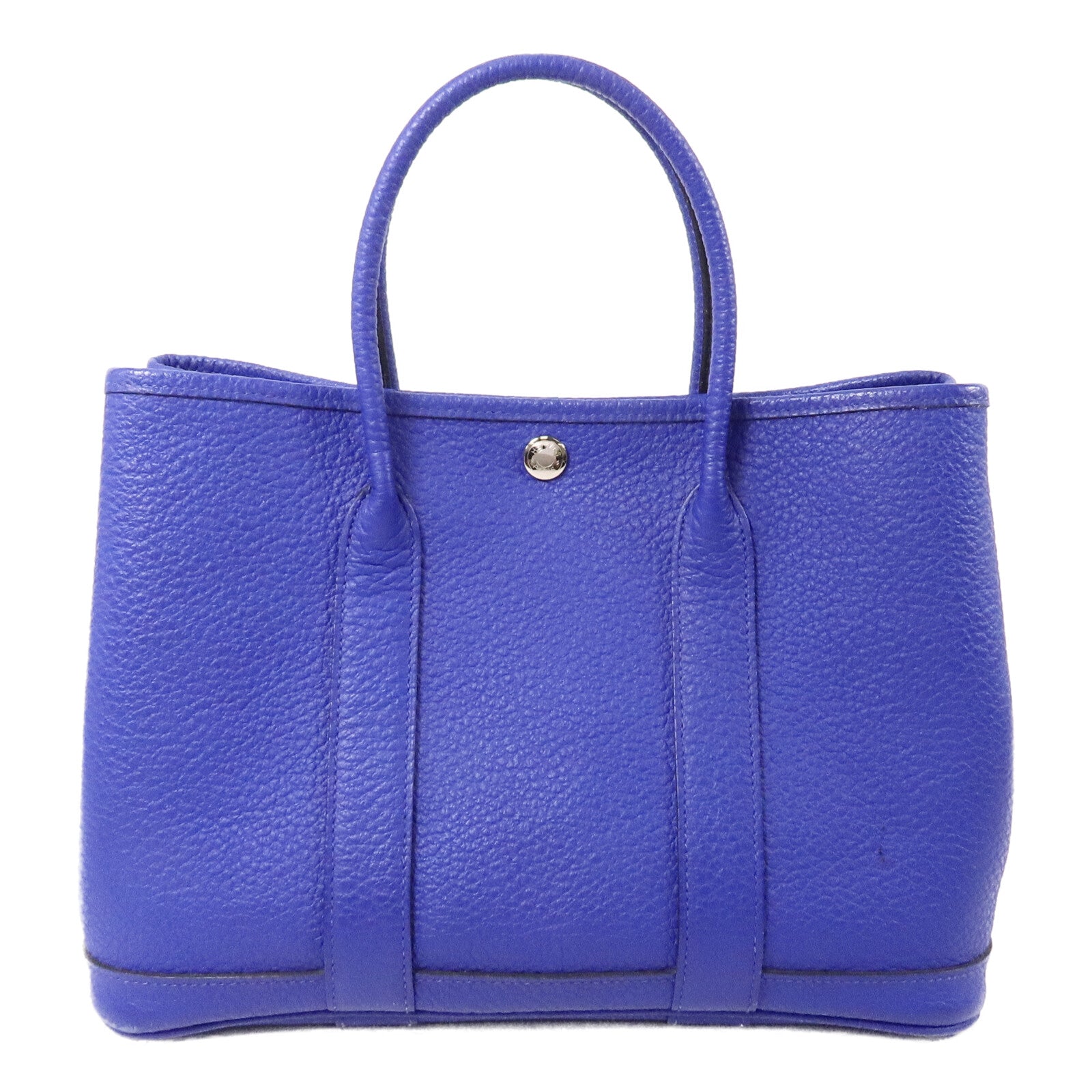 HERMES Neonda皮革Garden Party TPM手挽袋Bleu Electrique