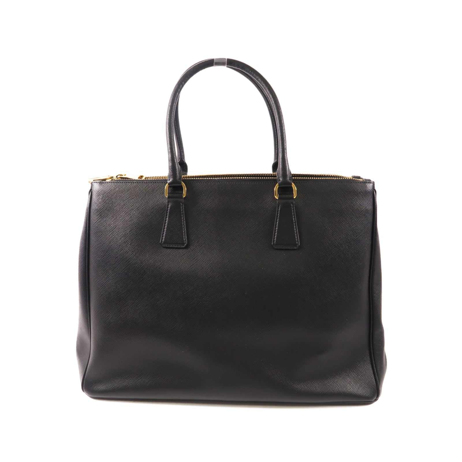 PRADA GHW Galleria 2 Way Shoulder Hand Bag BN1801 Saffiano Leather Black