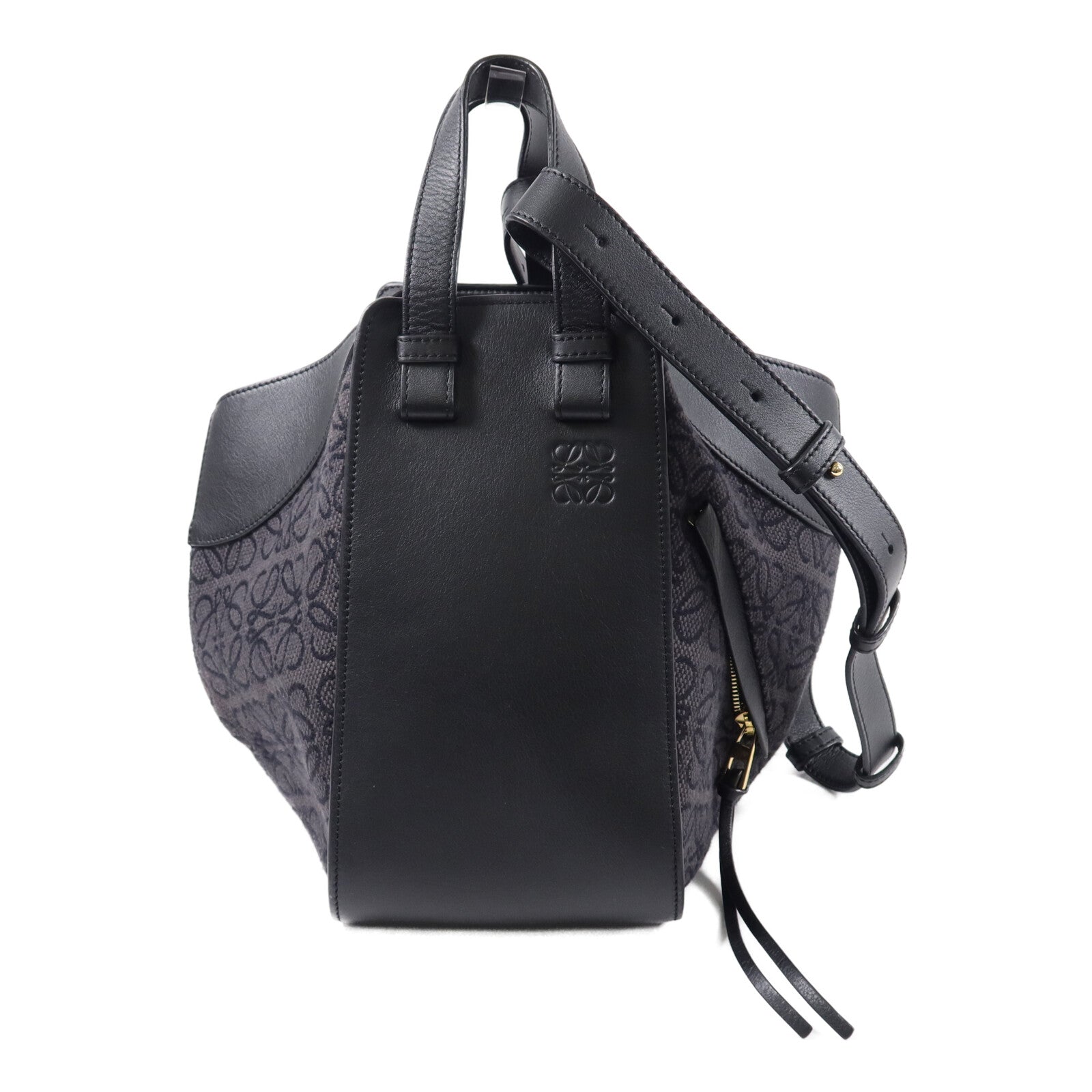 LOEWE 牛皮皮革/帆布Hammock Medium肩背袋
