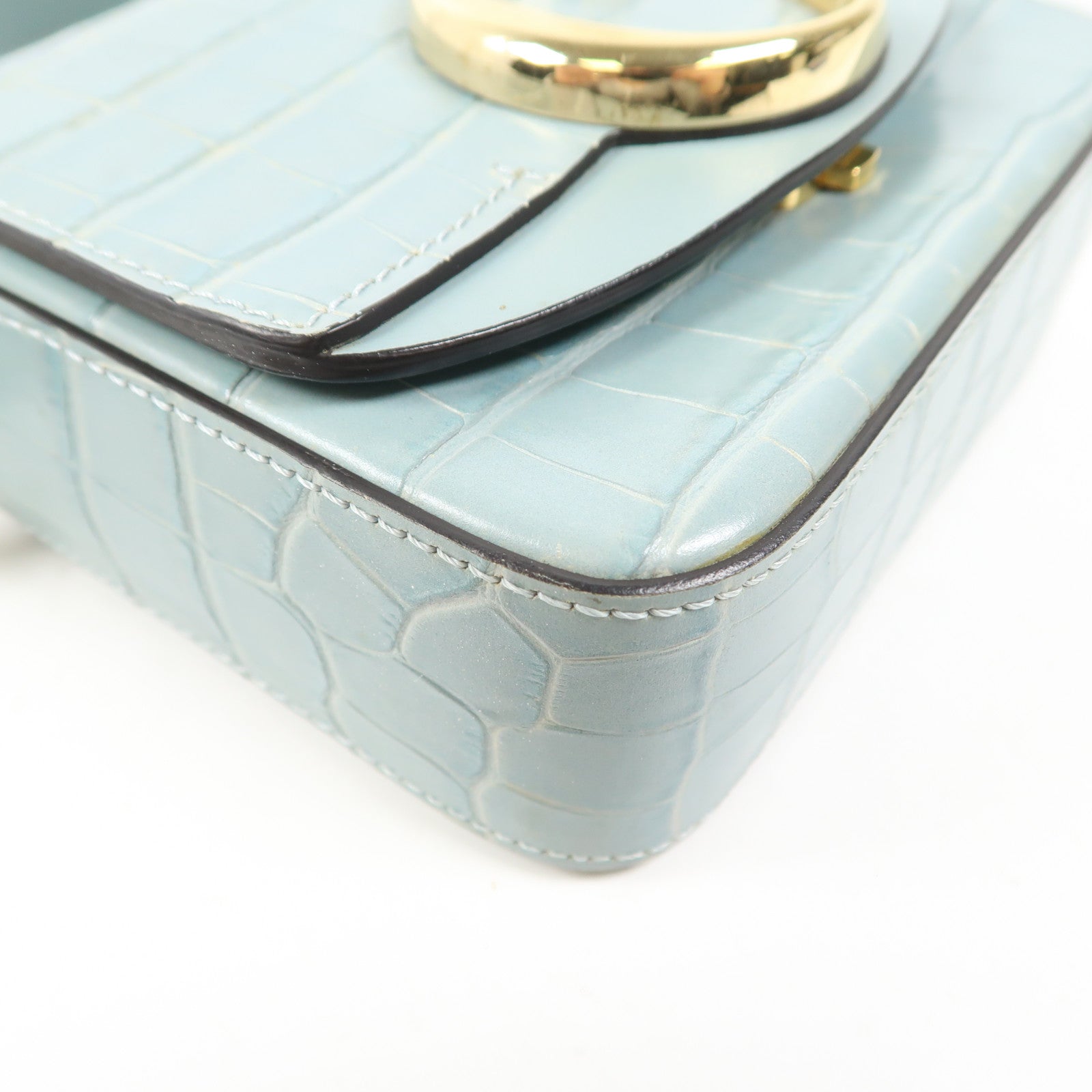 Chloe 牛皮皮革Mini C Bag金扣手挽肩背兩用袋