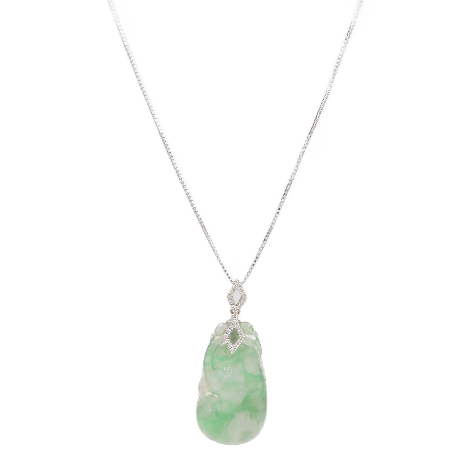 JEWELRY 18K白金Jade Diamond Necklace翡翠/鑽石項鍊
