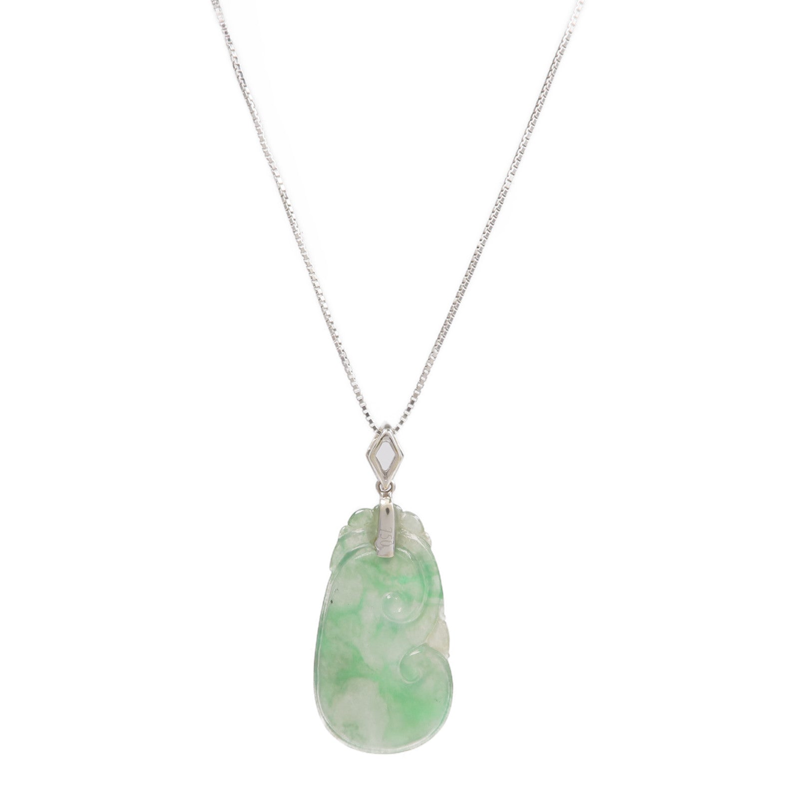 JEWELRY 18K白金Jade Diamond Necklace翡翠/鑽石項鍊