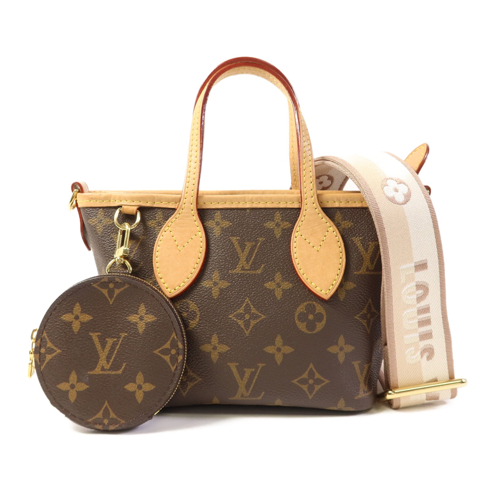 LOUIS VUITTON Monogram Neverfull BB金扣手挽肩背兩用袋