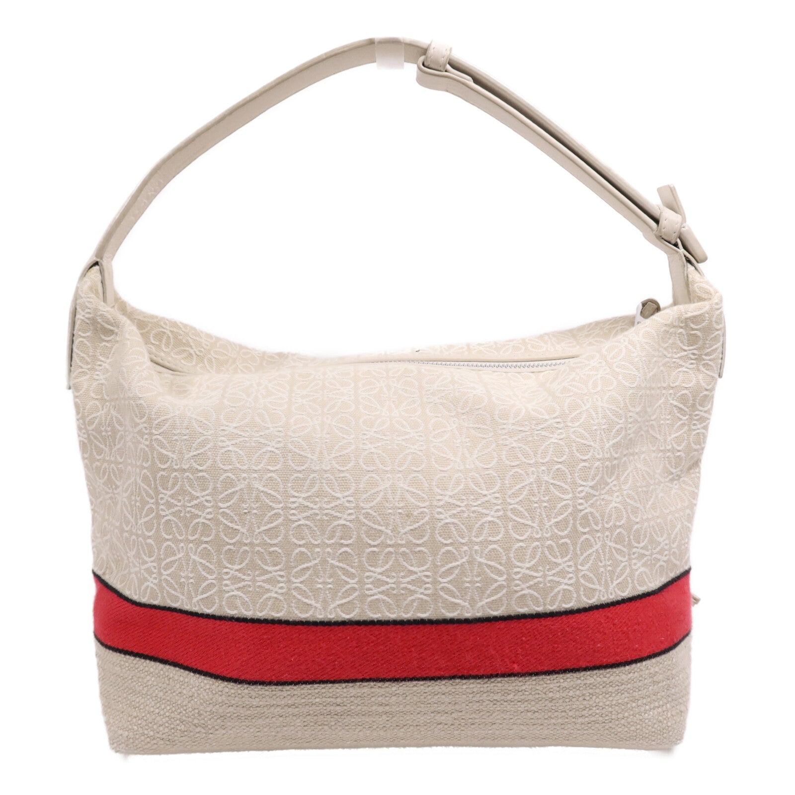 LOEWE 帆布Cubi Bag銀扣肩背袋