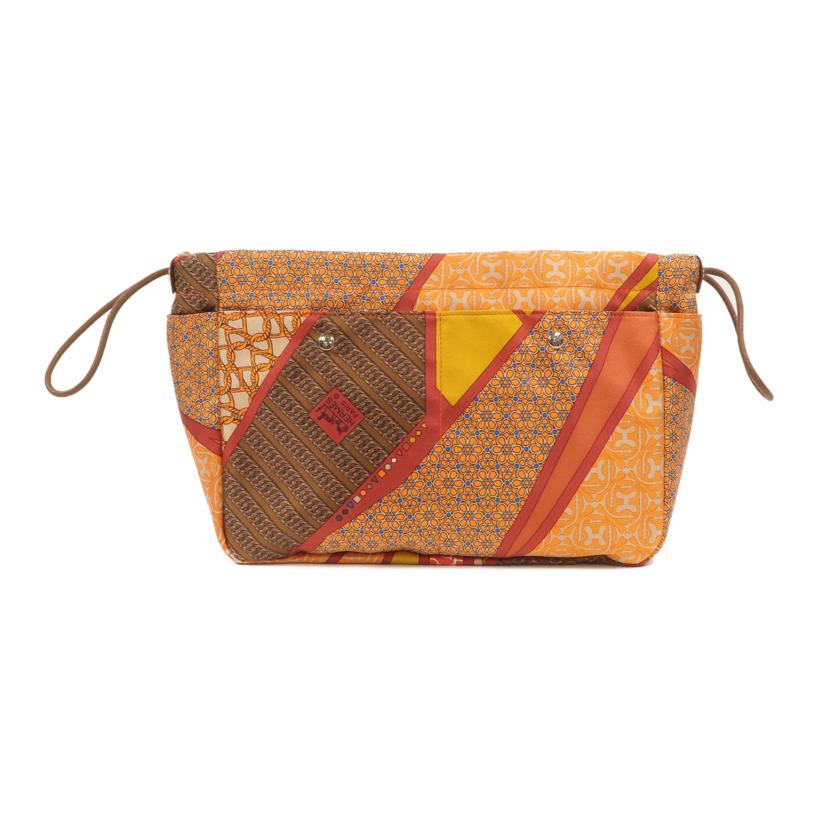 HERMES 絲質/Barenia皮革Fourbi 25 Pouch手拿包