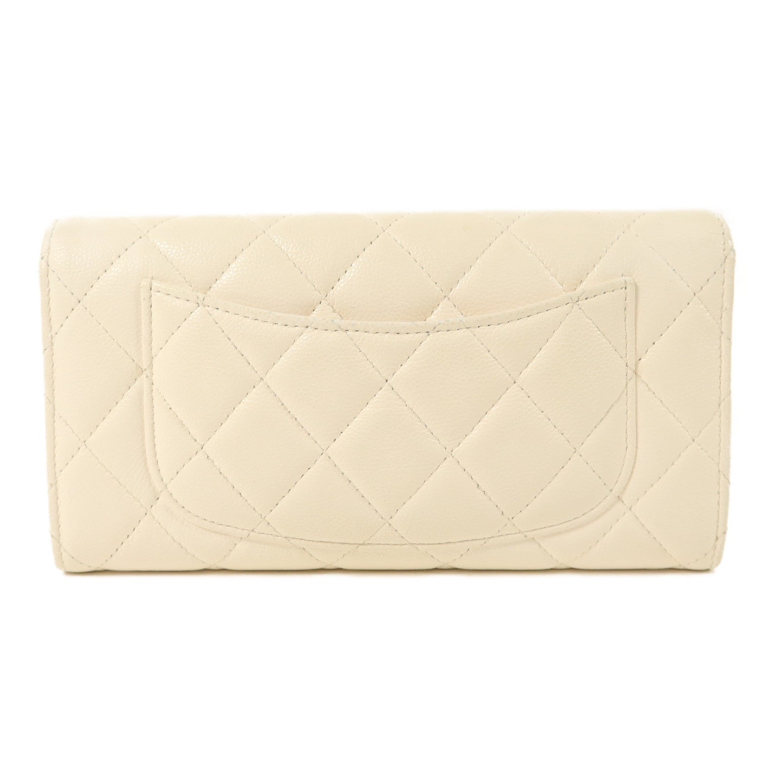 CHANEL 牛皮皮革Classic Long Wallet銀扣長錢包