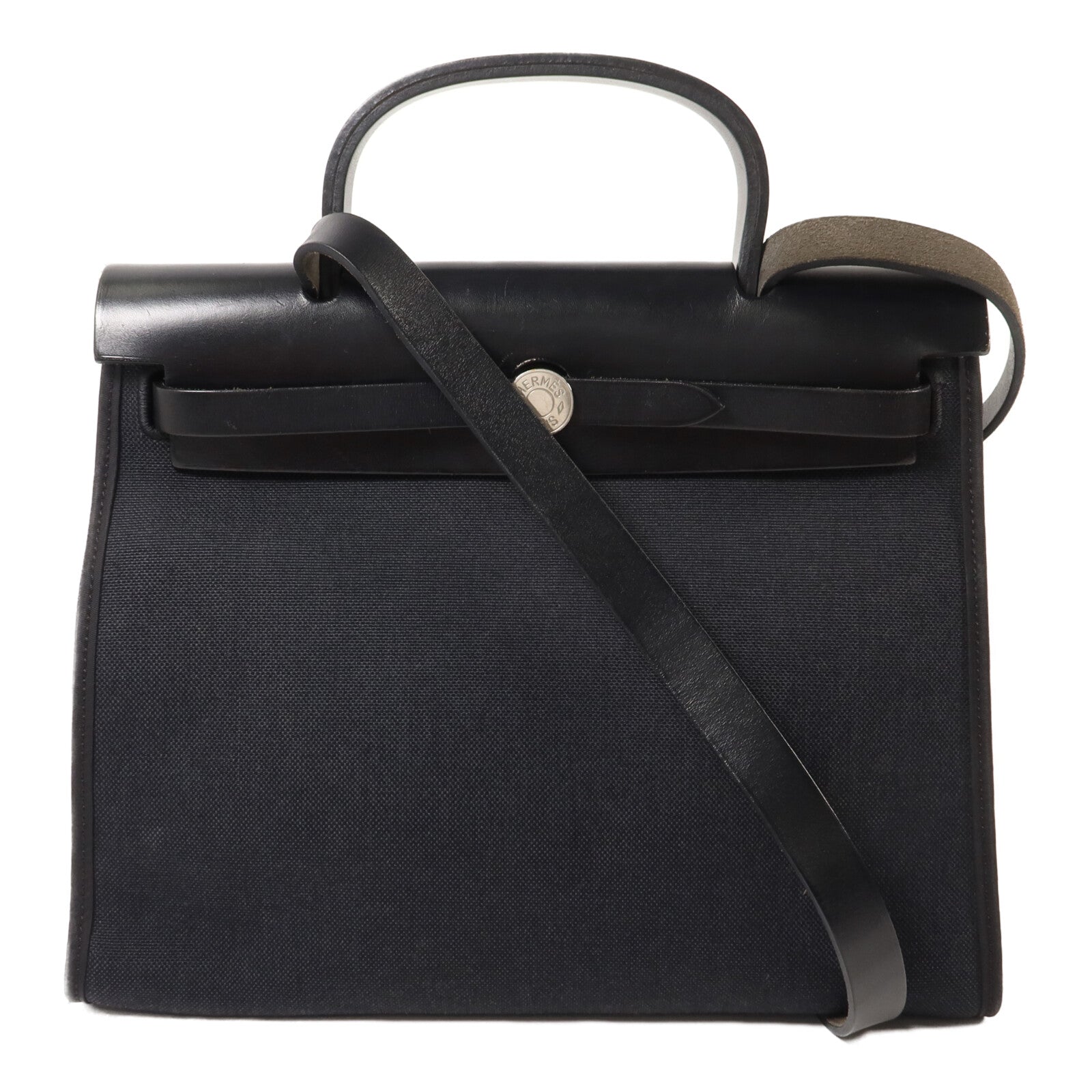 HERMES 帆布Herbag PM手挽肩背兩用袋Noir