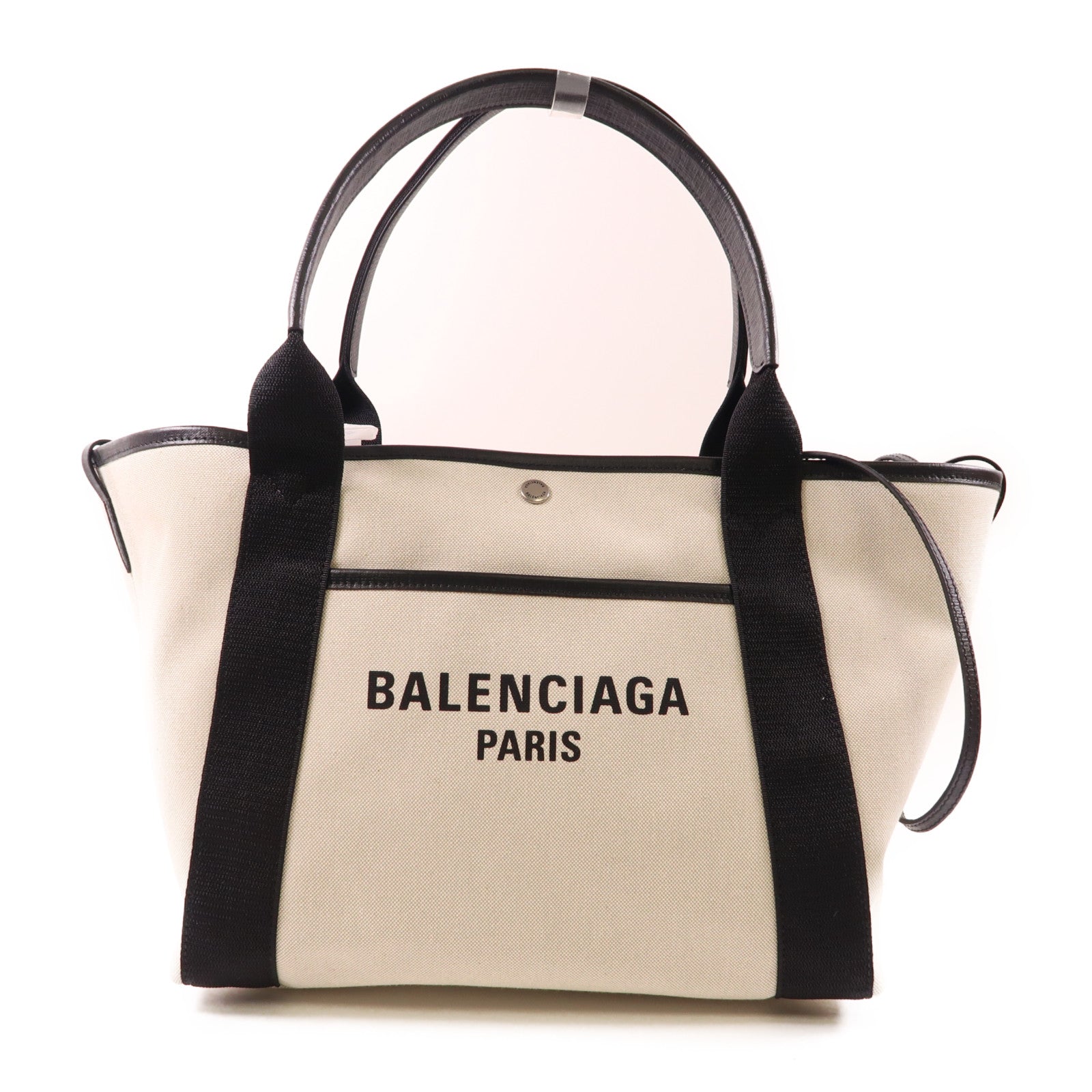 BALENCIAGA 【激減優惠】帆布Biarritz Medium Tote銀扣手挽肩背兩用袋