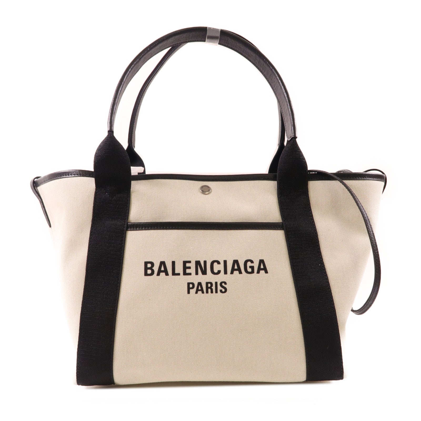 BALENCIAGA 【激減優惠】帆布Biarritz Medium Tote銀扣手挽肩背兩用袋