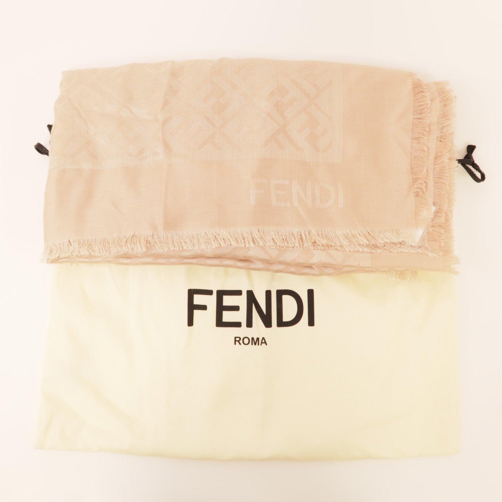 FENDI Scarf FXT069-AJW7 Silk/Wool Pink