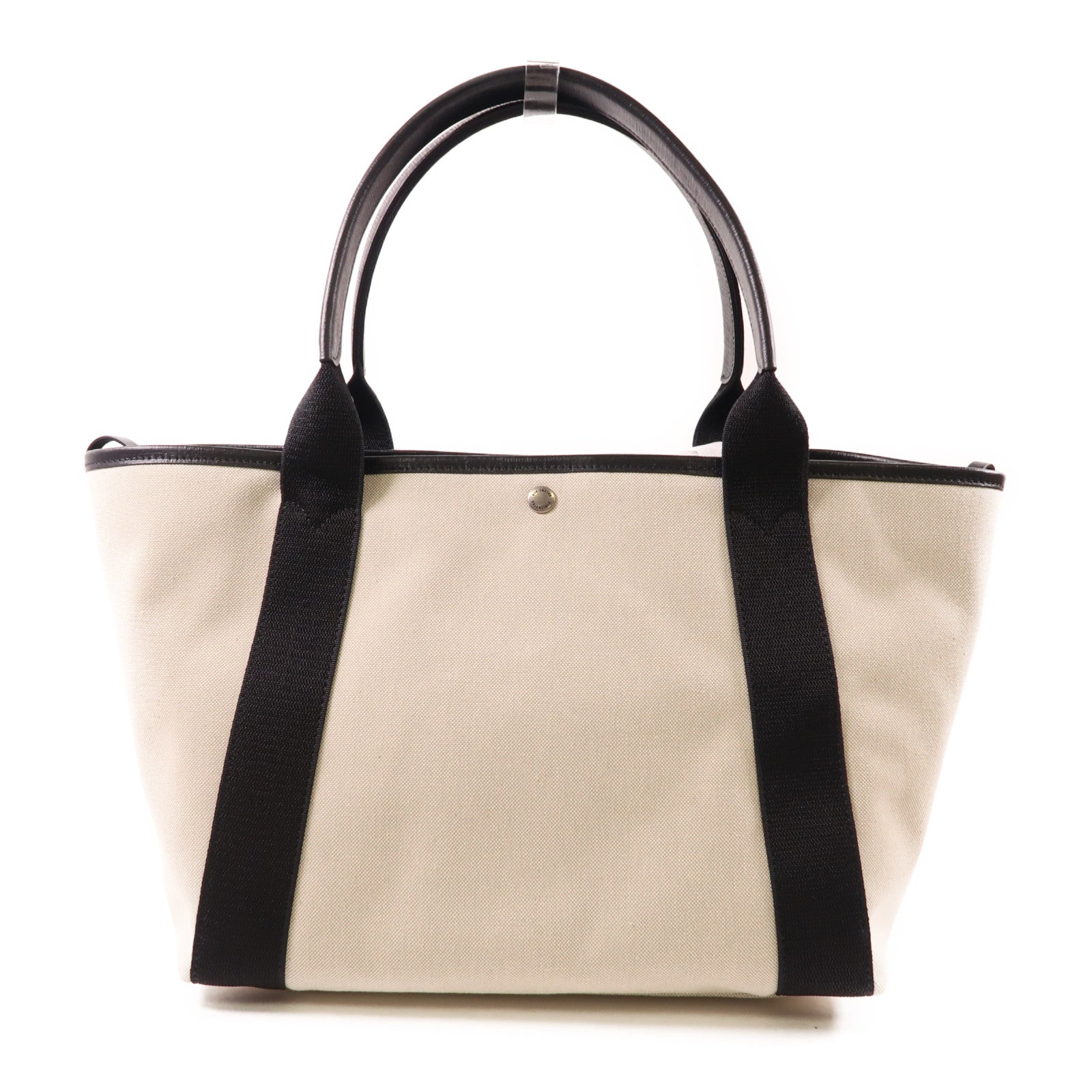 BALENCIAGA Biarritz Medium Tote Bag Black/Beige Canvas 805109 2ABBN/9260