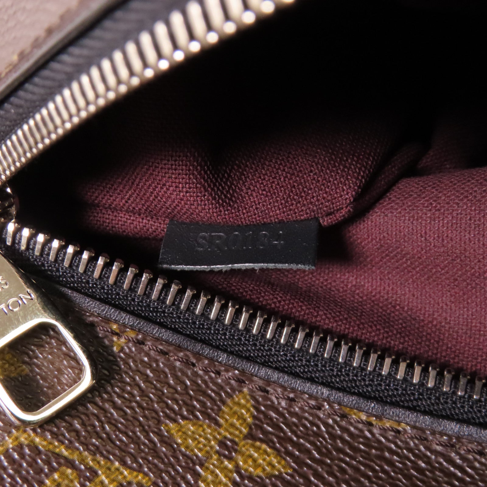 LOUIS VUITTON Monogram Macassar Parc銀扣背包啡色/黑色