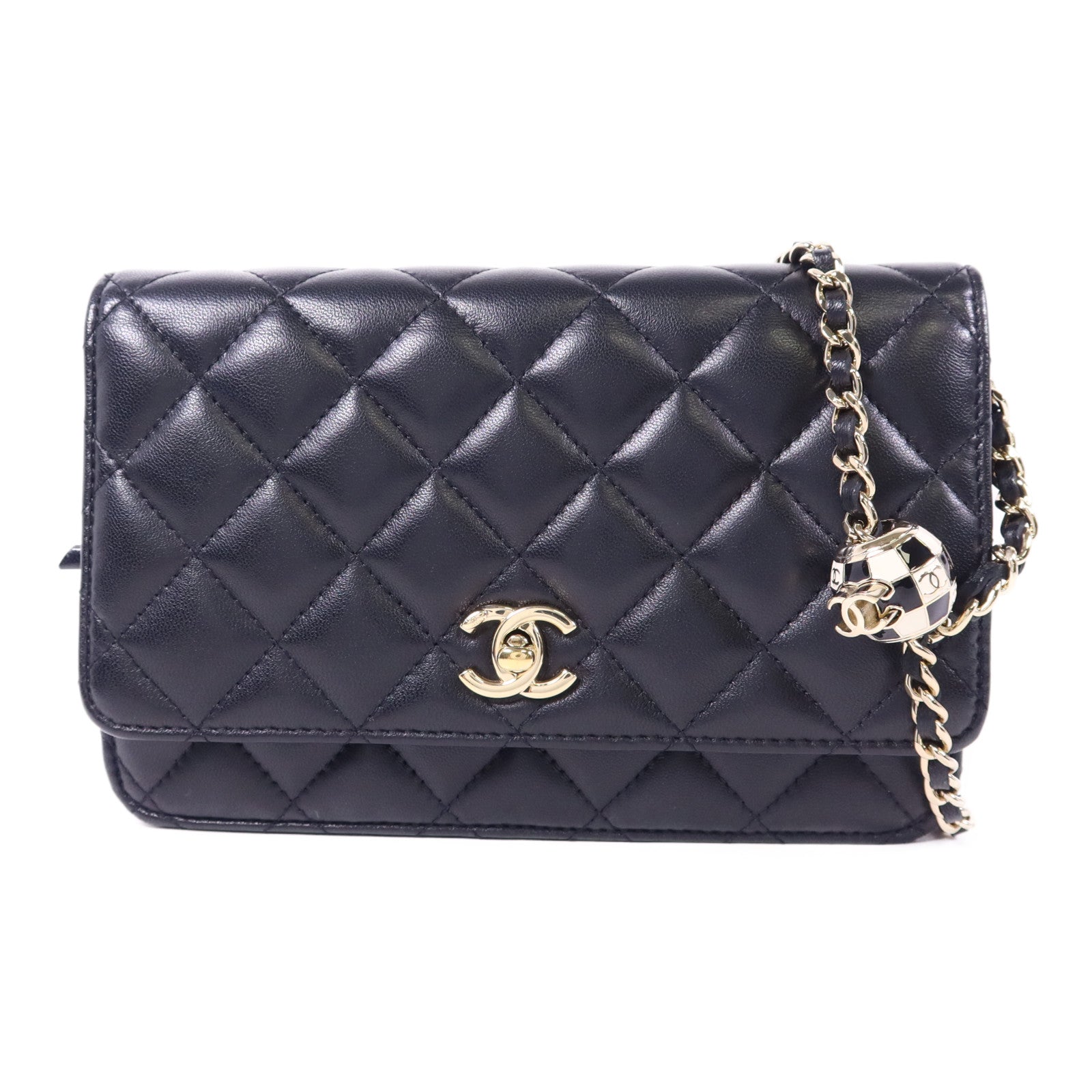 CHANEL 羊皮皮革WOC Wallet On Chain金扣鏈帶肩背袋