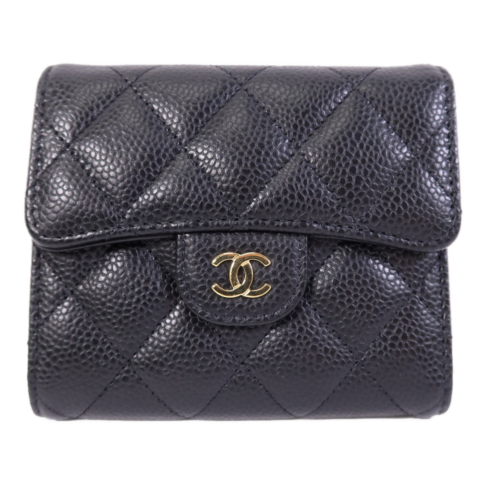 CHANEL 牛皮皮革Wallet金扣錢包