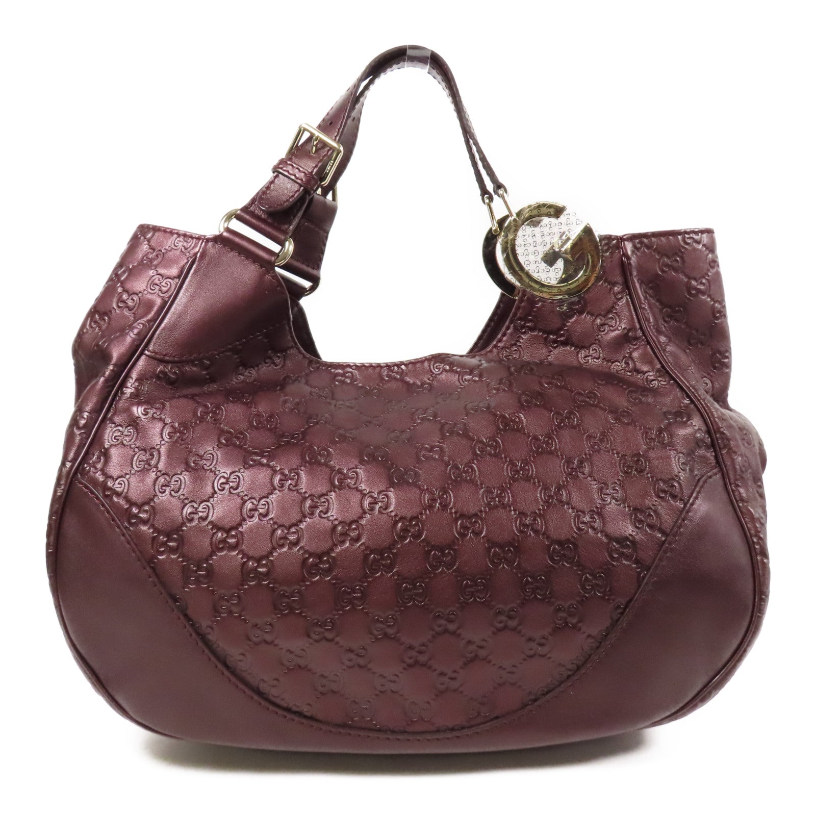 GUCCI GG GHW Guccissima Charlotte Shoulder Bag 203504 Leather Brown