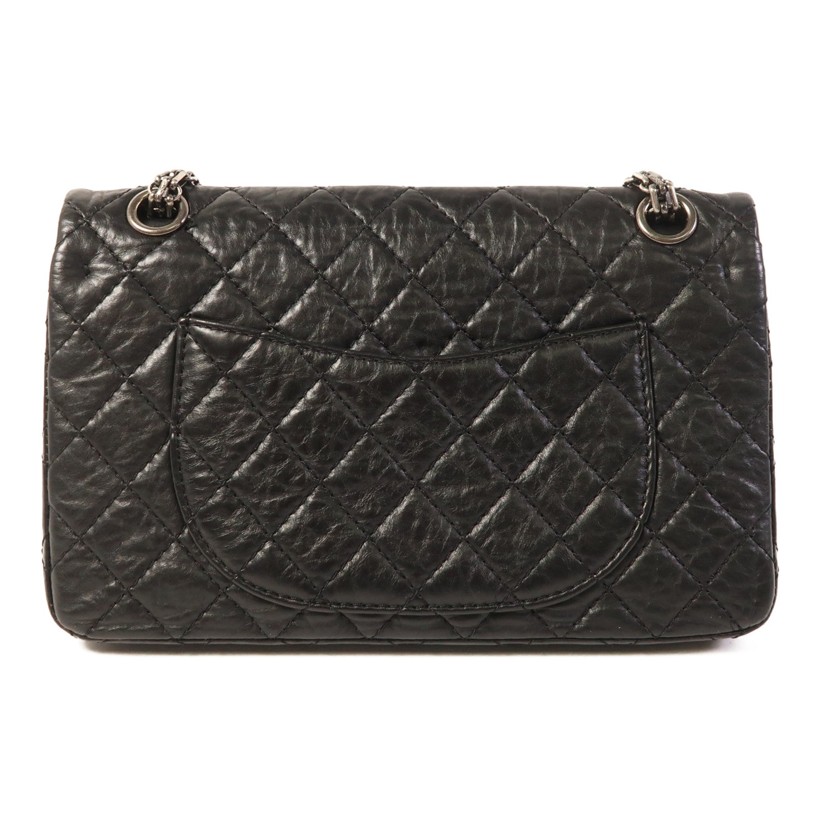 CHANEL 牛皮皮革2.55銀扣鏈帶肩背袋