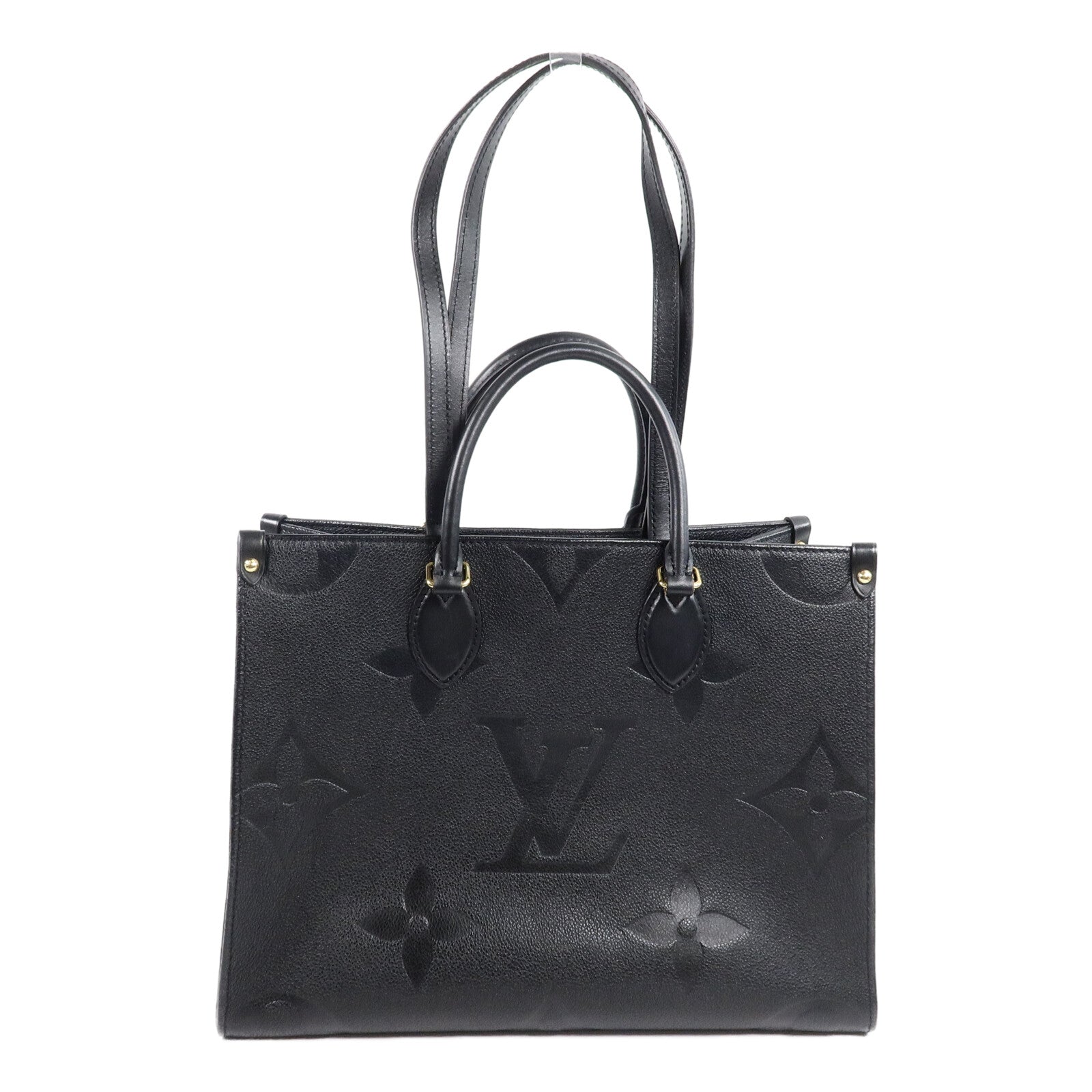 LOUIS VUITTON Monogram Empreinte On The Go MM金扣手挽肩背兩用袋