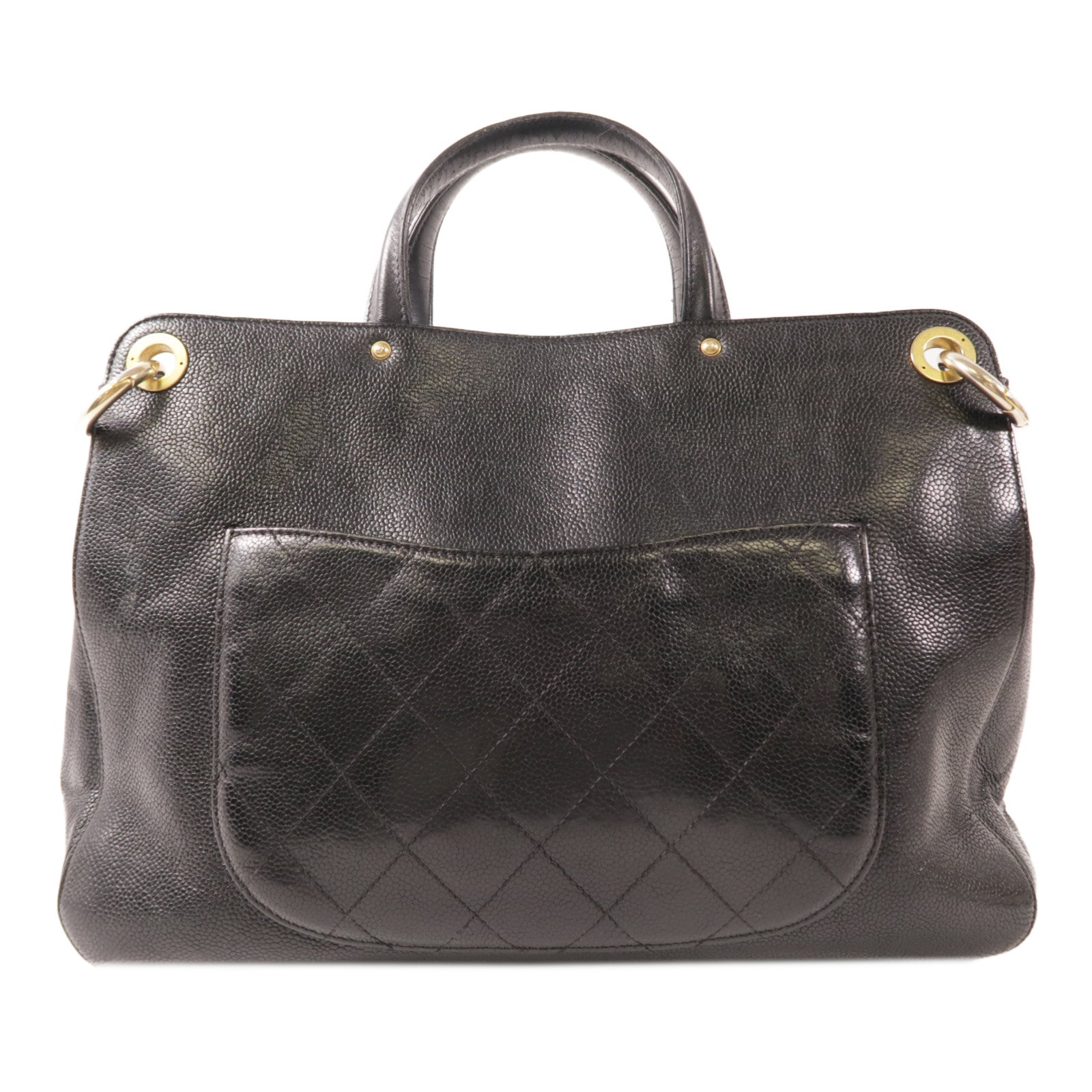 CHANEL 【激減優惠】牛皮皮革2Way Shoulder Bag金扣手挽肩背兩用袋