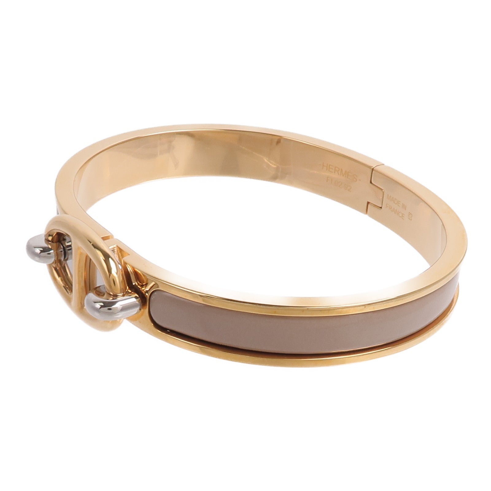 HERMES 金屬/琺瑯Mini Clic Chaine d'Ancre Bracelet手鐲Marron Glace
