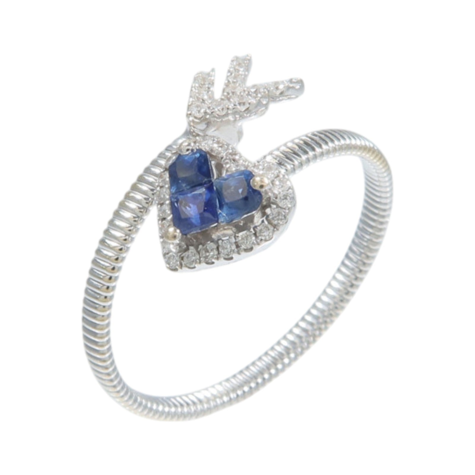 JEWELRY 18K白金Sapphire Diamond Ring藍寶石/鑽石戒指